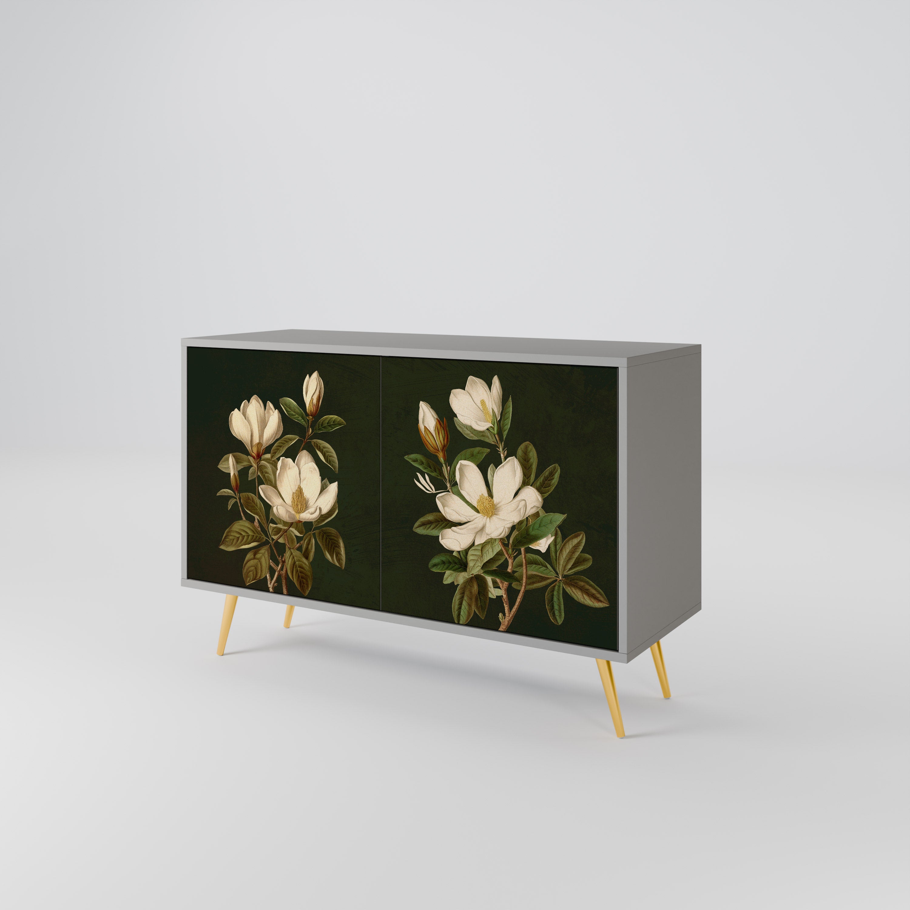 Μπουφές FLORAL NOIR με 2 πόρτες σε γκρι φινίρισμα