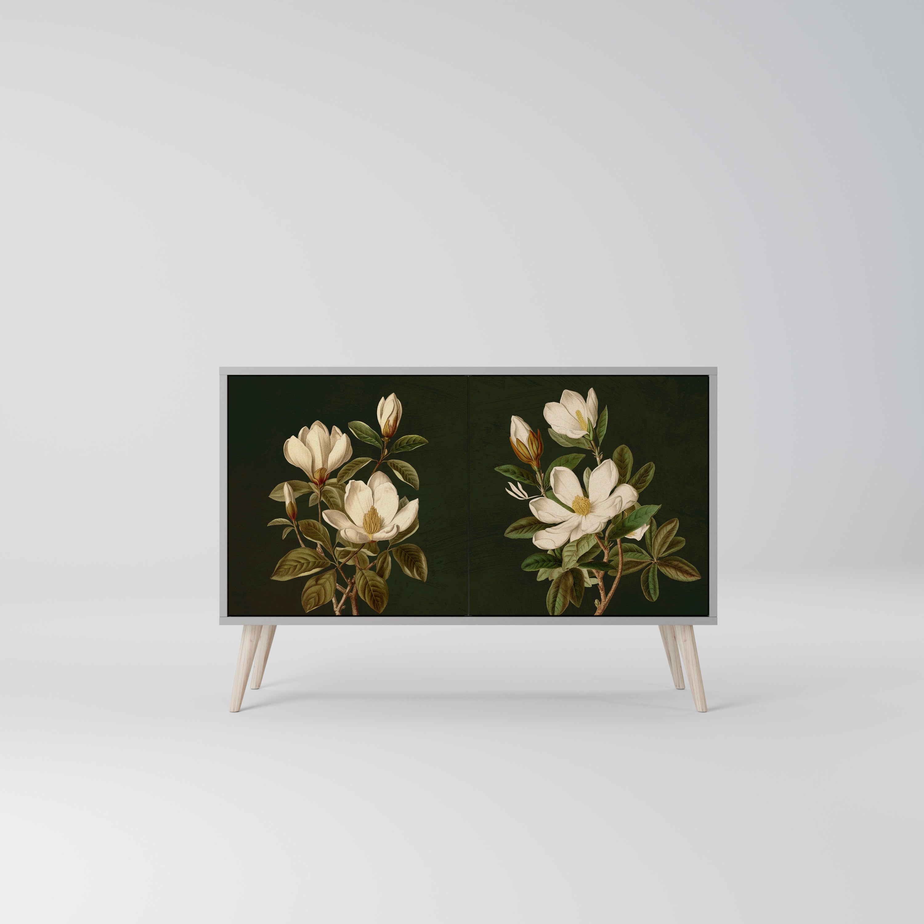 Μπουφές FLORAL NOIR με 2 πόρτες σε γκρι φινίρισμα