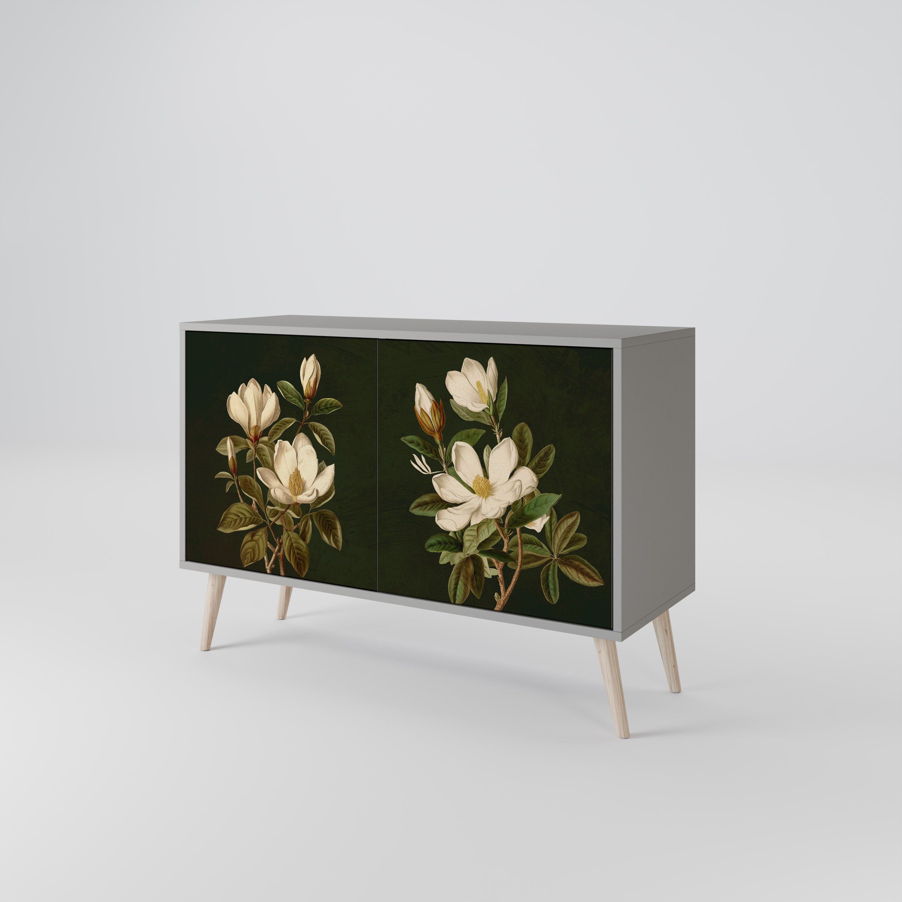 Μπουφές FLORAL NOIR με 2 πόρτες σε γκρι φινίρισμα