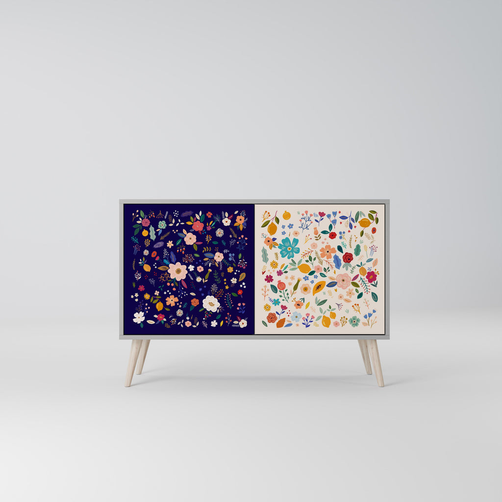 FLORAL COMBINATION Μπουφές με 2 πόρτες σε γκρι φινίρισμα