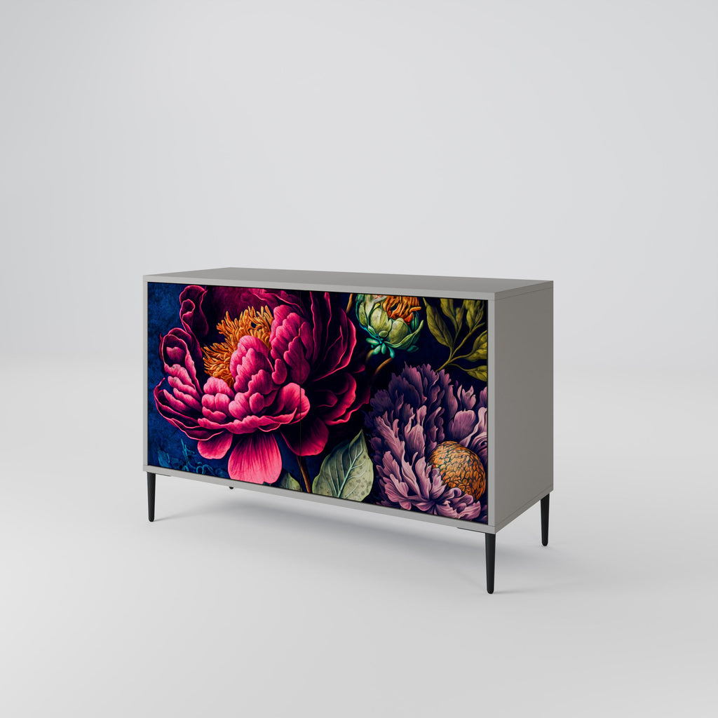 Μπουφές BLOOMING ELEGANCE με 2 πόρτες σε γκρι φινίρισμα