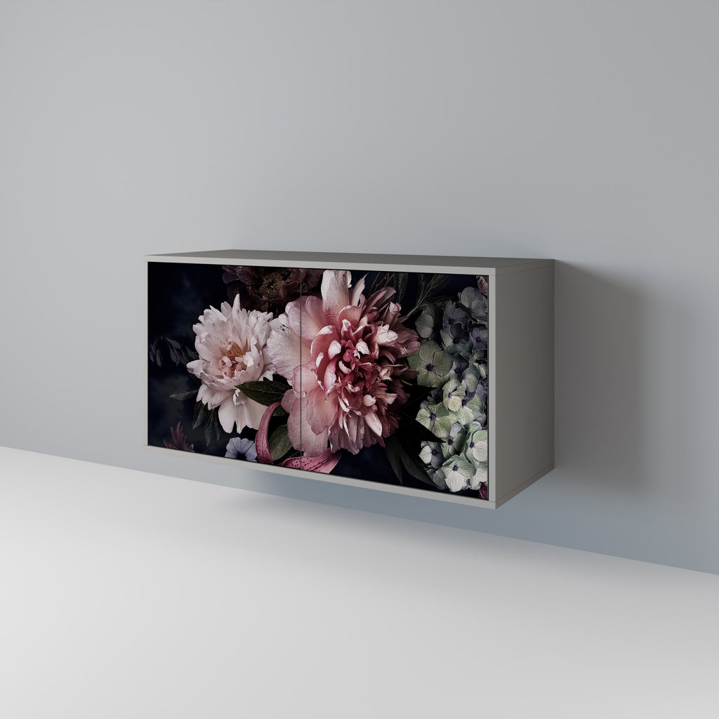 Μπουφές PURE BLOSSOM με 2 πόρτες σε γκρι φινίρισμα