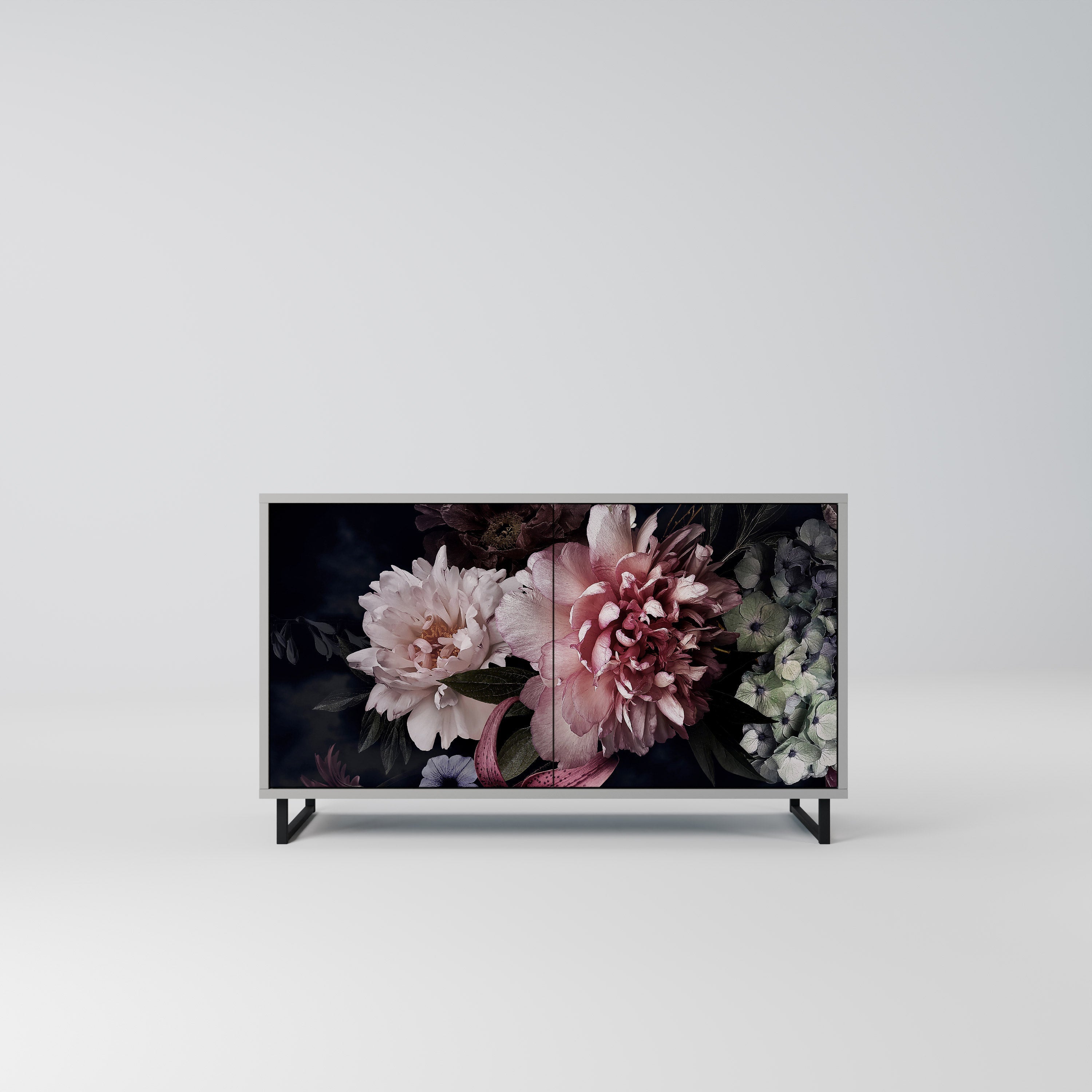 Μπουφές PURE BLOSSOM με 2 πόρτες σε γκρι φινίρισμα