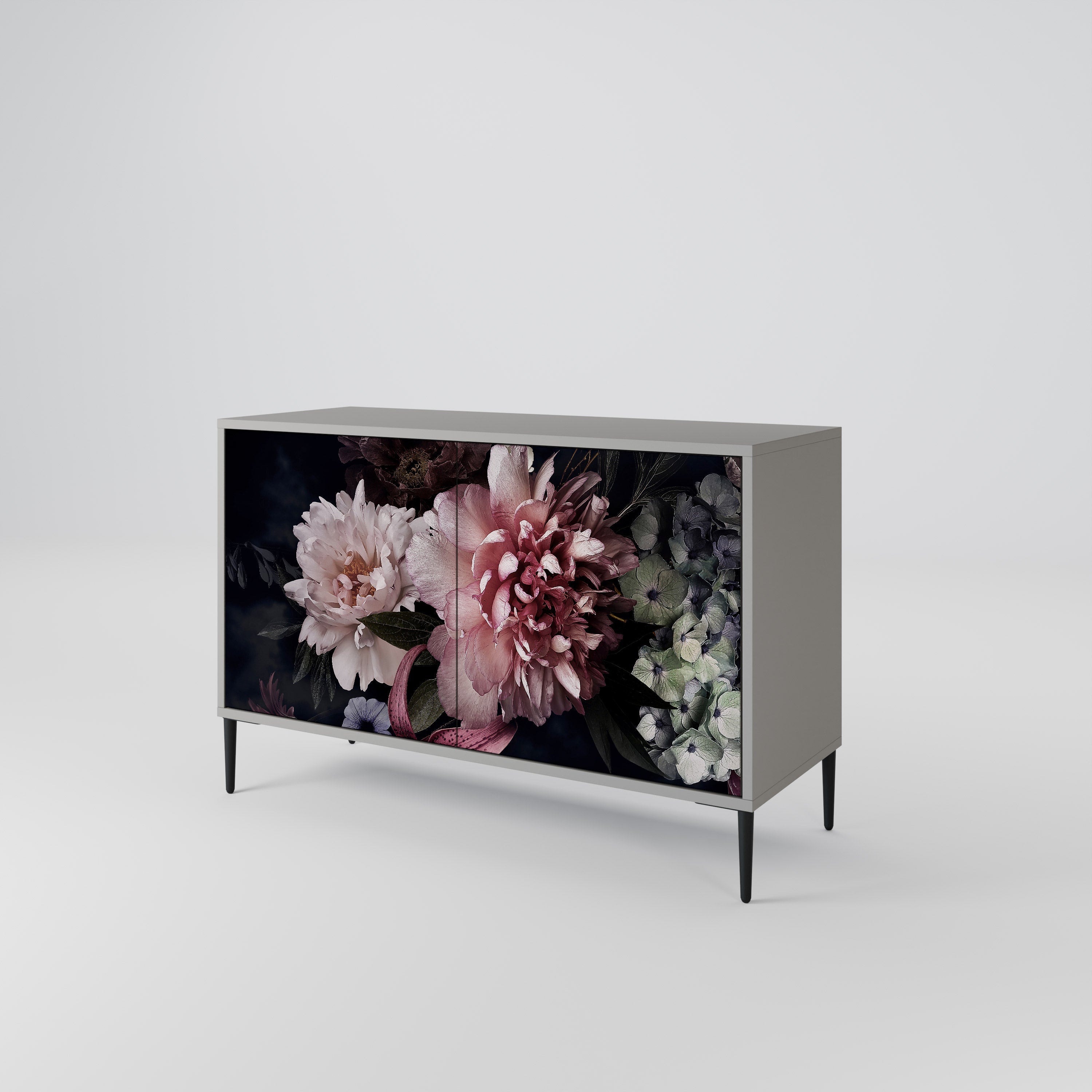 Μπουφές PURE BLOSSOM με 2 πόρτες σε γκρι φινίρισμα
