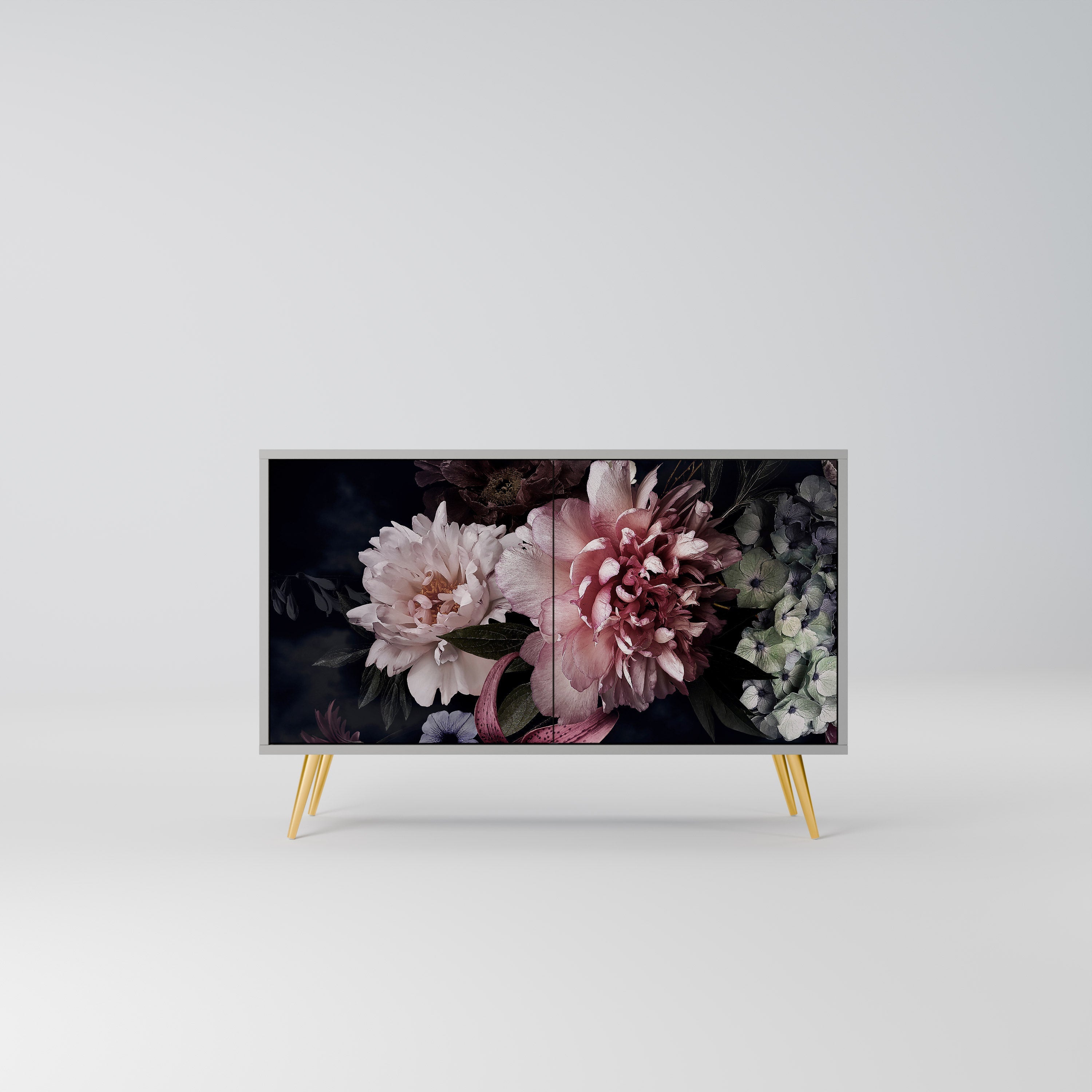 Μπουφές PURE BLOSSOM με 2 πόρτες σε γκρι φινίρισμα