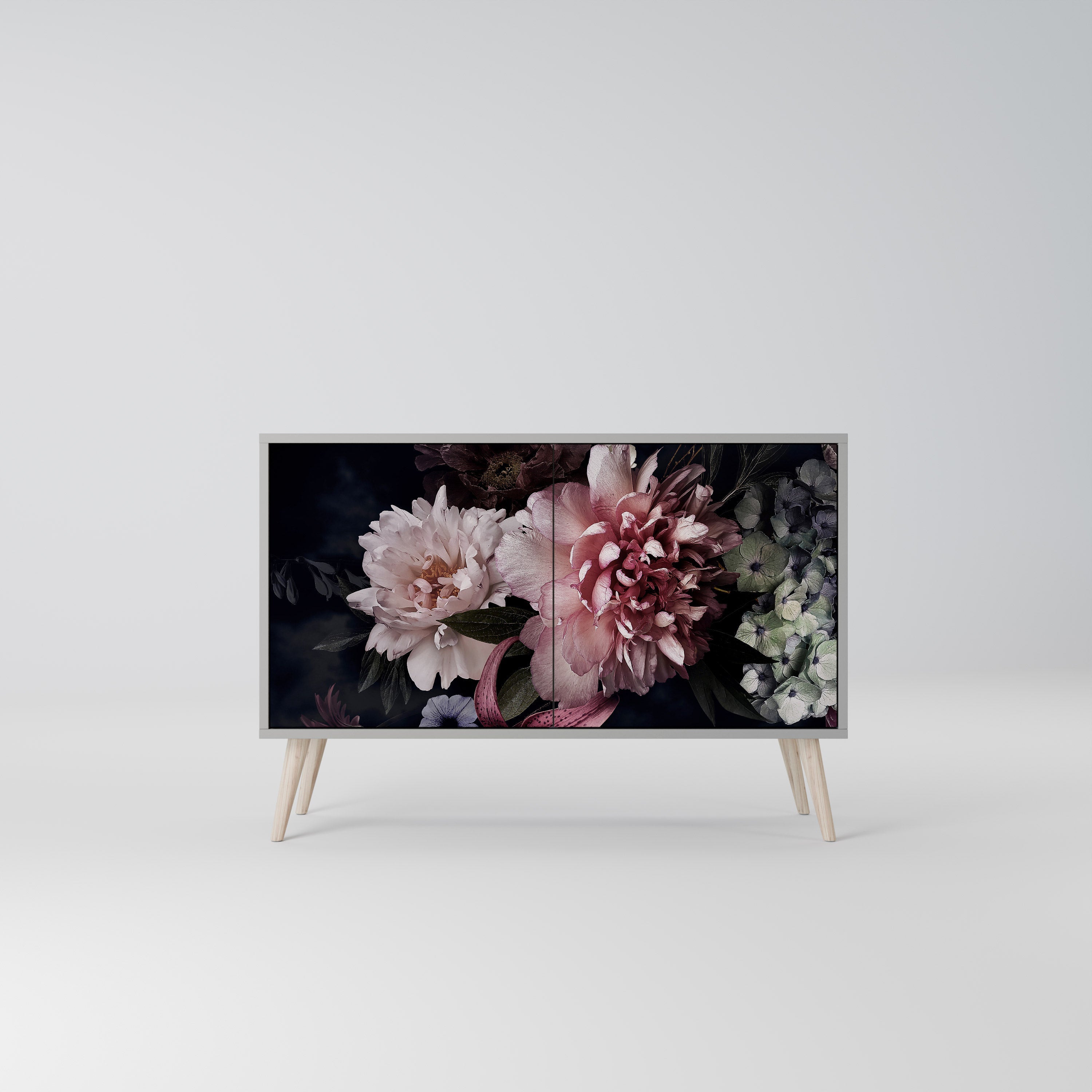 Μπουφές PURE BLOSSOM με 2 πόρτες σε γκρι φινίρισμα
