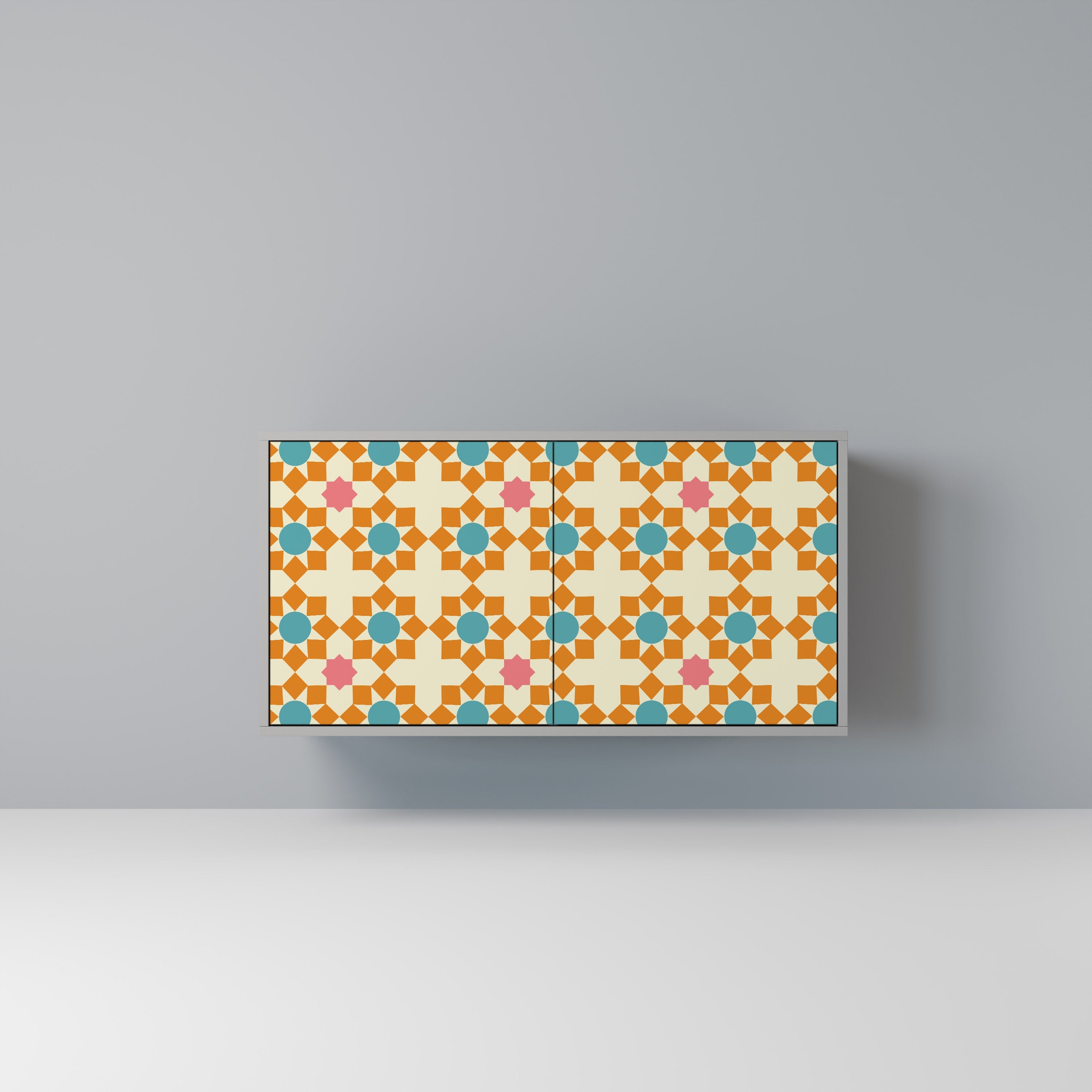 Μπουφές FLORAL DECOR με 2 πόρτες σε γκρι φινίρισμα