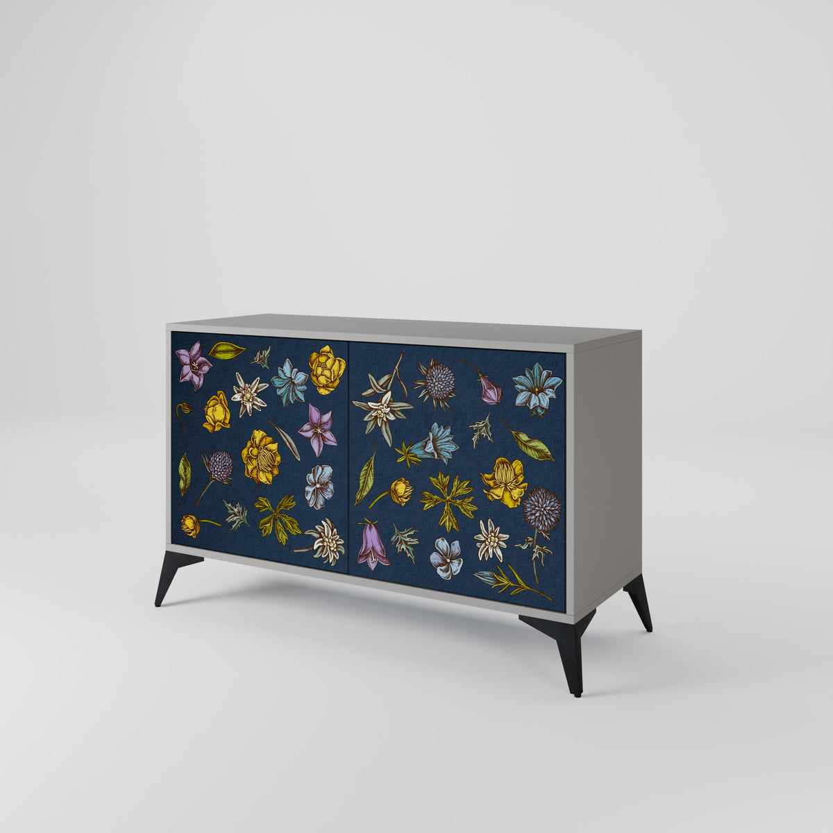 FLOWERS ON NAVY BLUE Μπουφές 2-θυρών