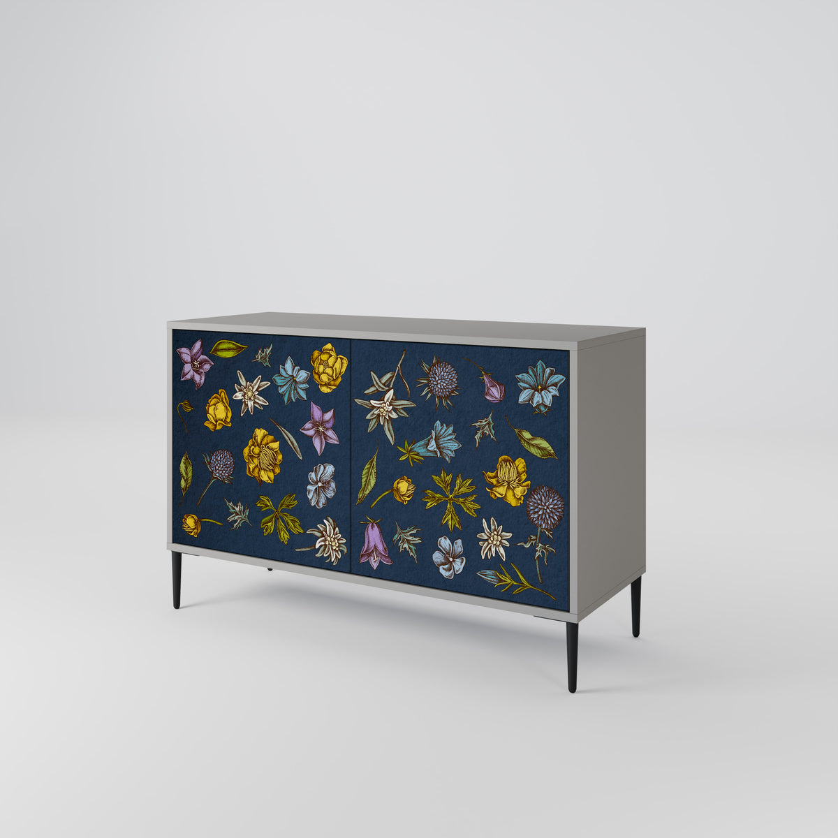 FLOWERS ON NAVY BLUE Μπουφές 2-θυρών