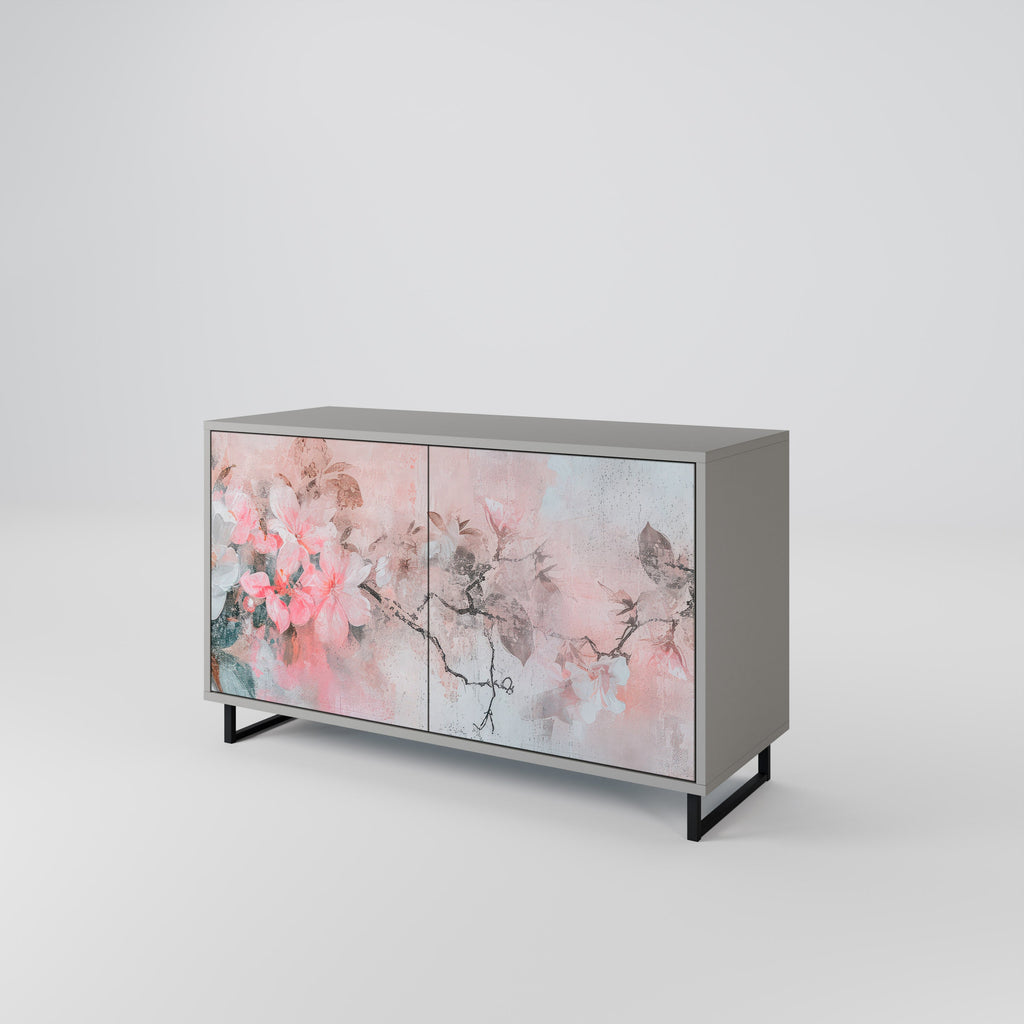 Μπουφές με 2 πόρτες CHERRY BLOSSOM σε γκρι φινίρισμα
