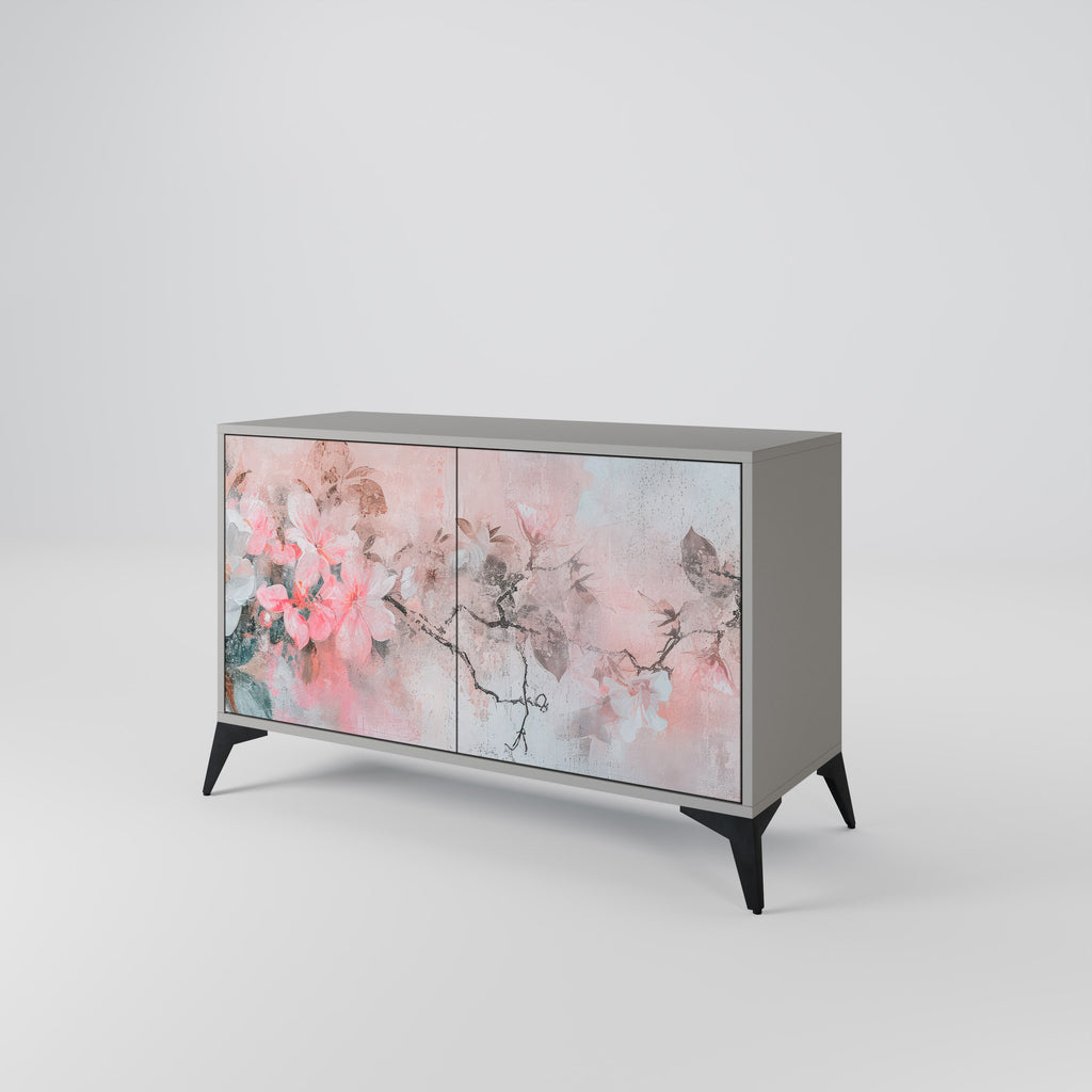 Μπουφές με 2 πόρτες CHERRY BLOSSOM σε γκρι φινίρισμα