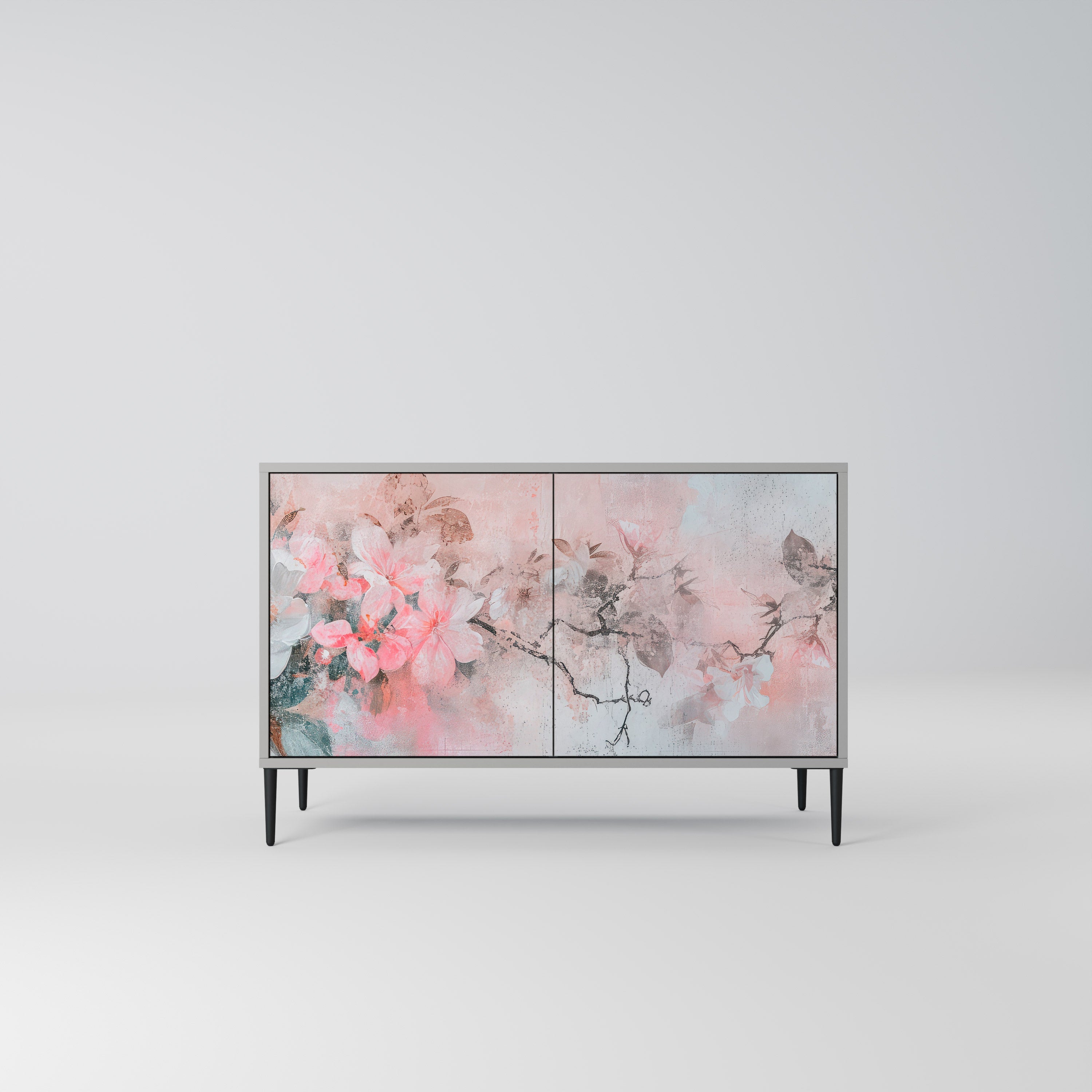Μπουφές με 2 πόρτες CHERRY BLOSSOM σε γκρι φινίρισμα