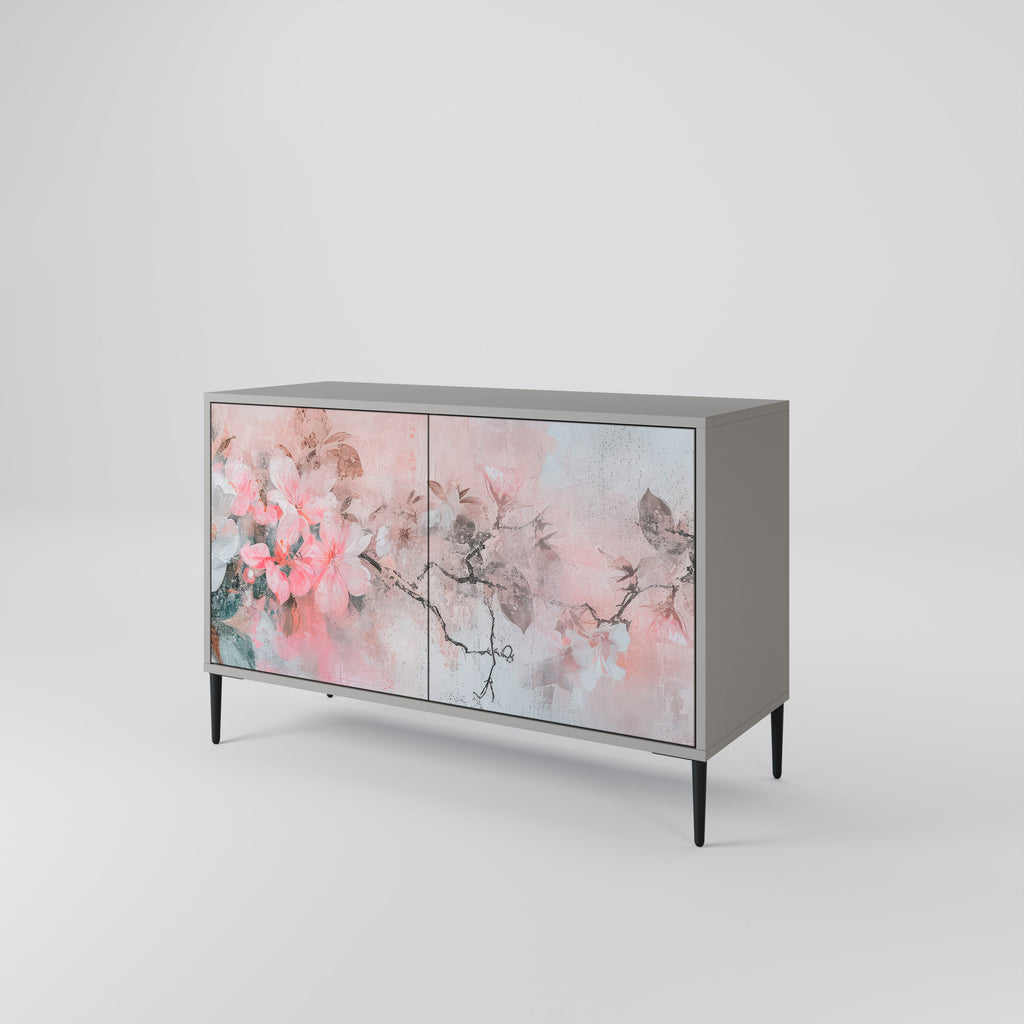 Μπουφές με 2 πόρτες CHERRY BLOSSOM σε γκρι φινίρισμα
