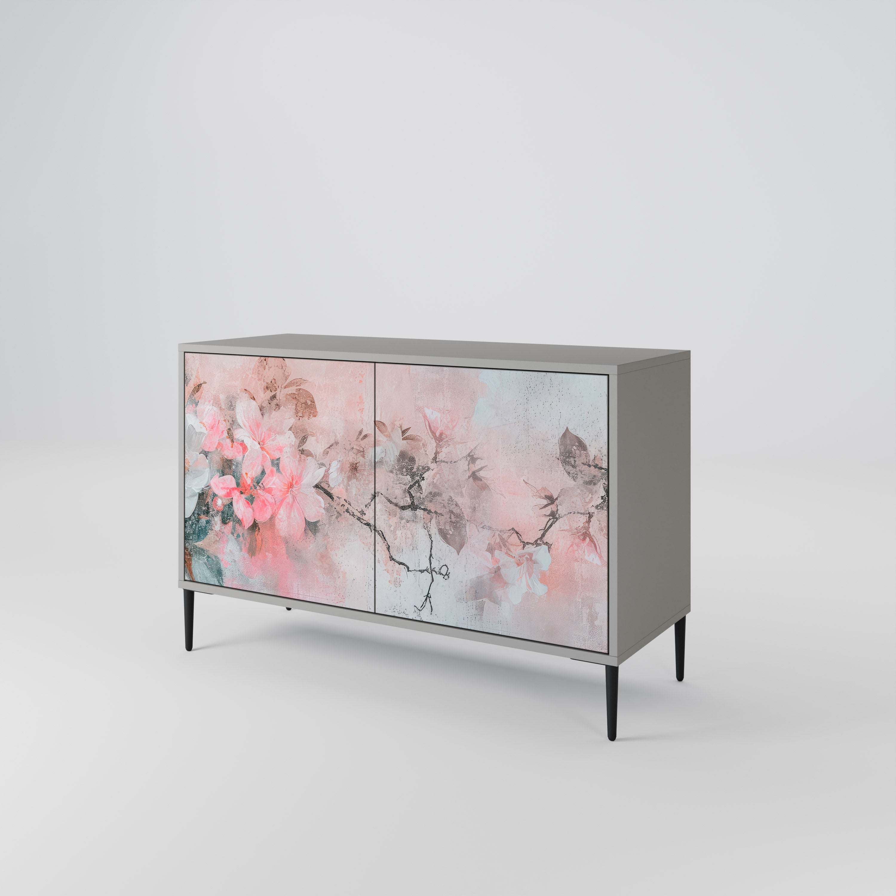 Μπουφές με 2 πόρτες CHERRY BLOSSOM σε γκρι φινίρισμα