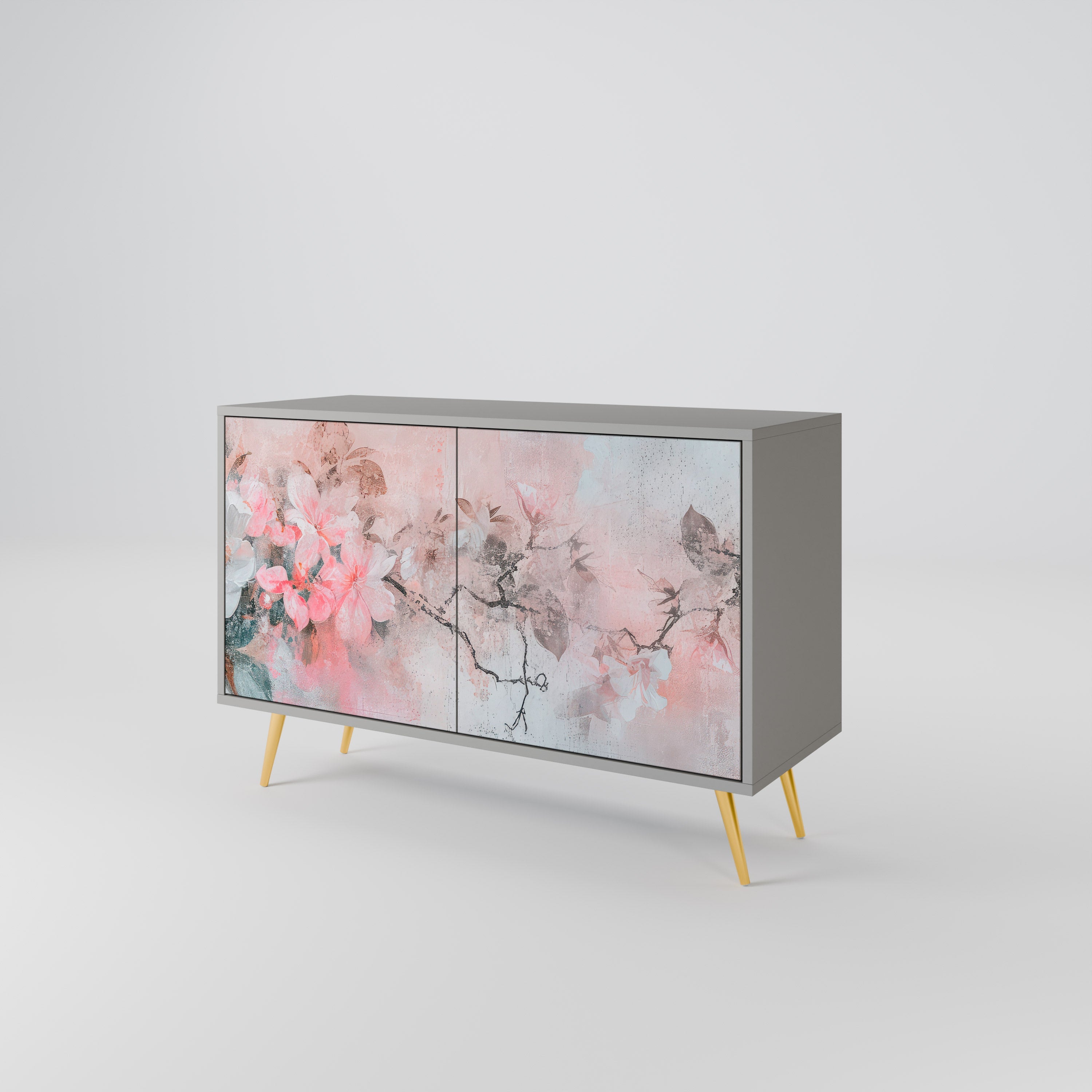 Μπουφές με 2 πόρτες CHERRY BLOSSOM σε γκρι φινίρισμα