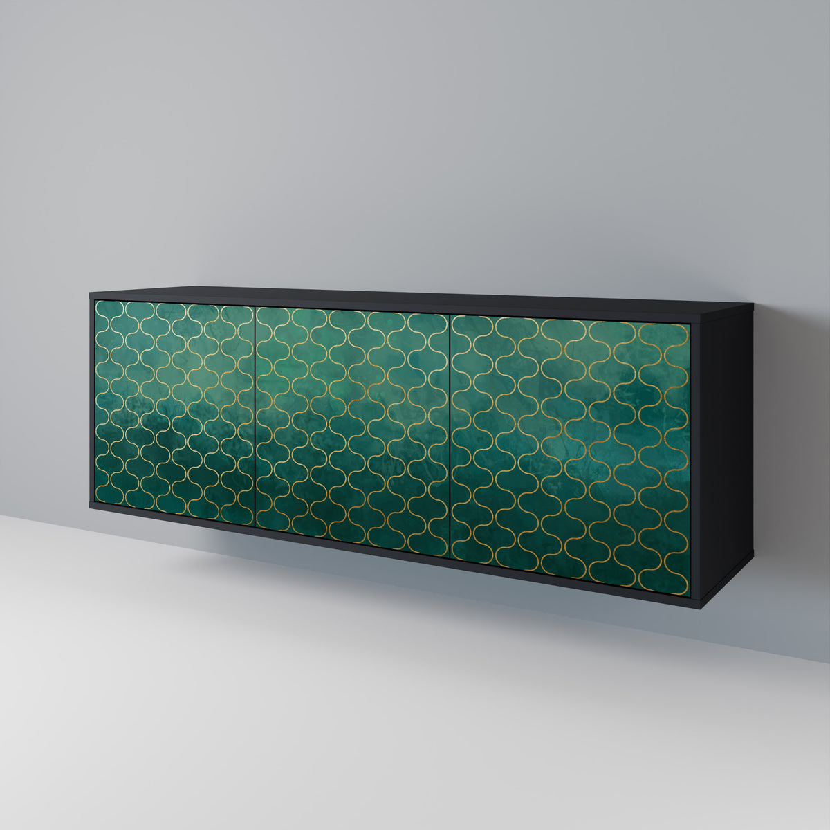 TESSELATED GREENERY 3-Door Sideboard