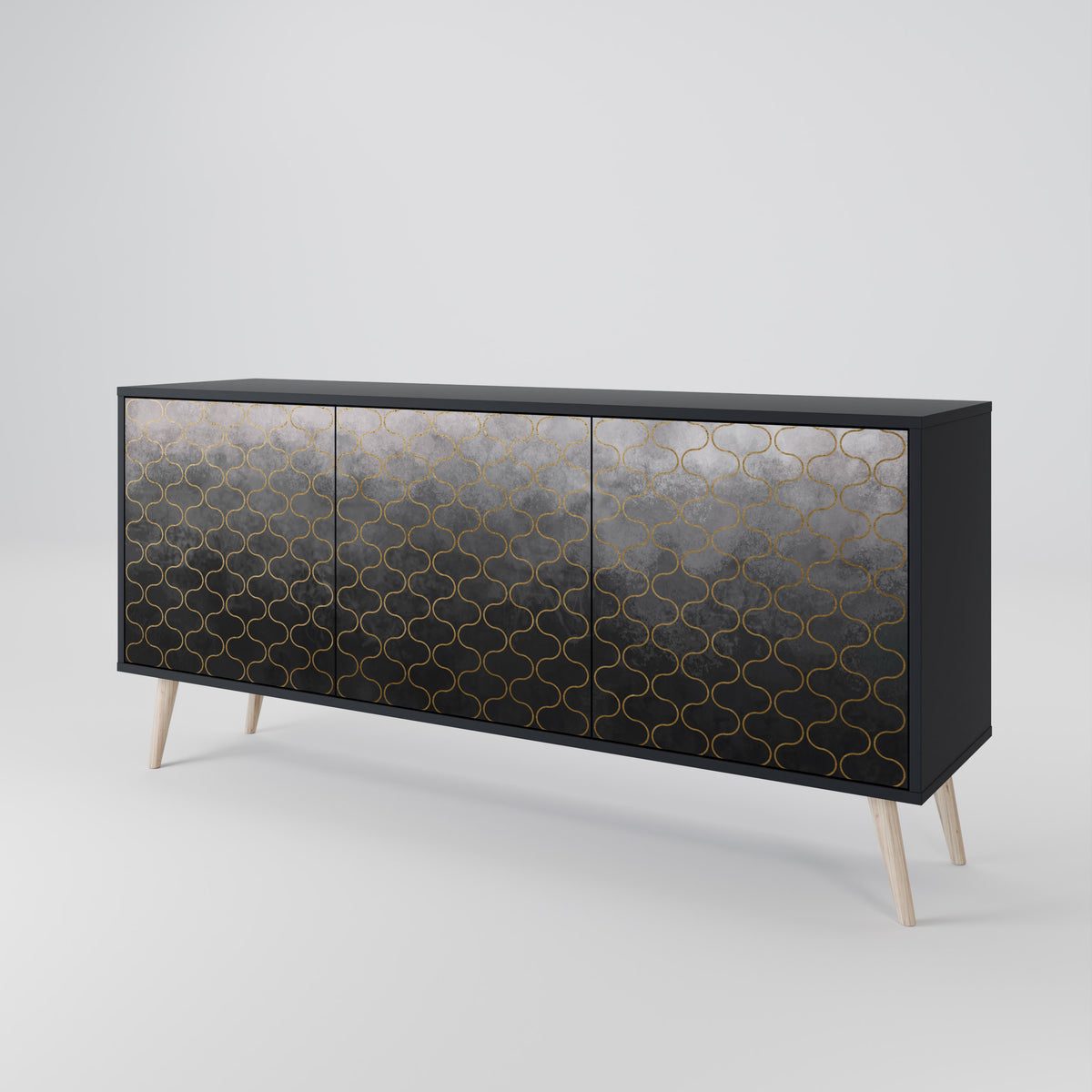 TESSELATED GRAYISH 3-Door Sideboard