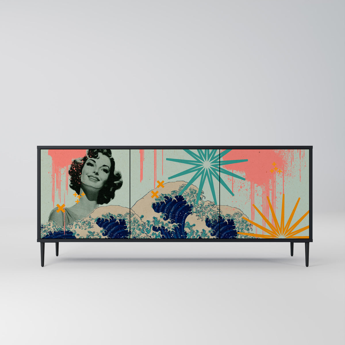 KANAGAWA BEAUTY 3-Door Sideboard