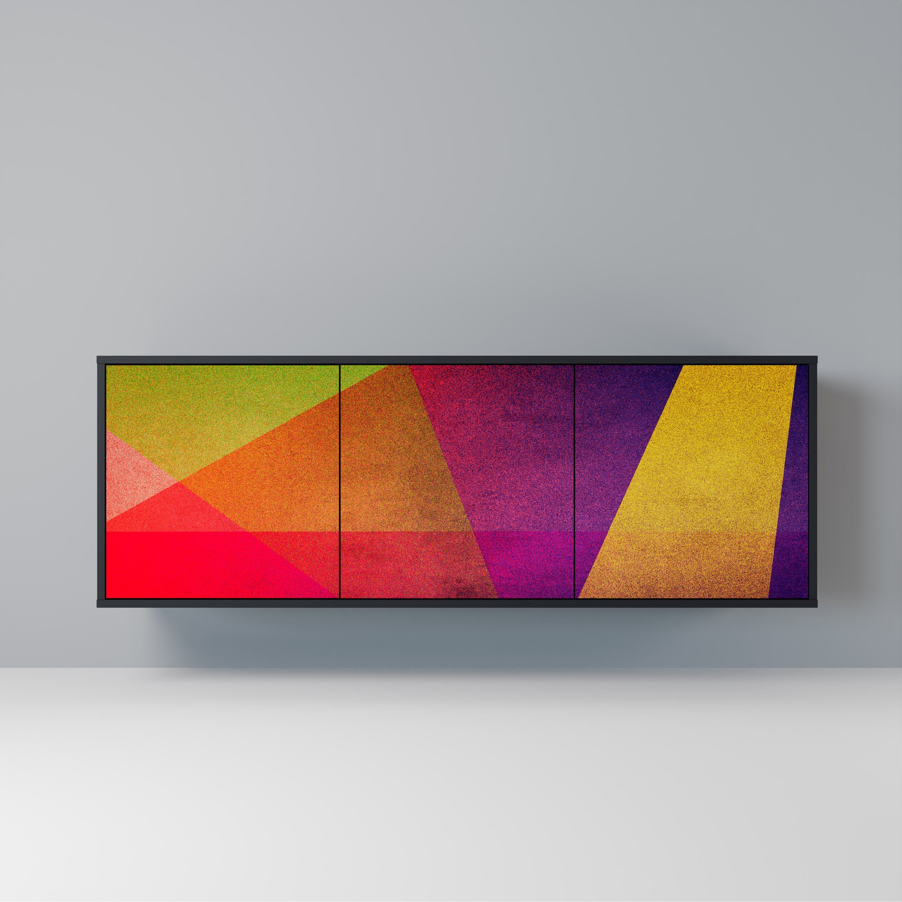 Μπουφές VIVID GEOMETRIA 3 θυρών σε μαύρο φινίρισμα
