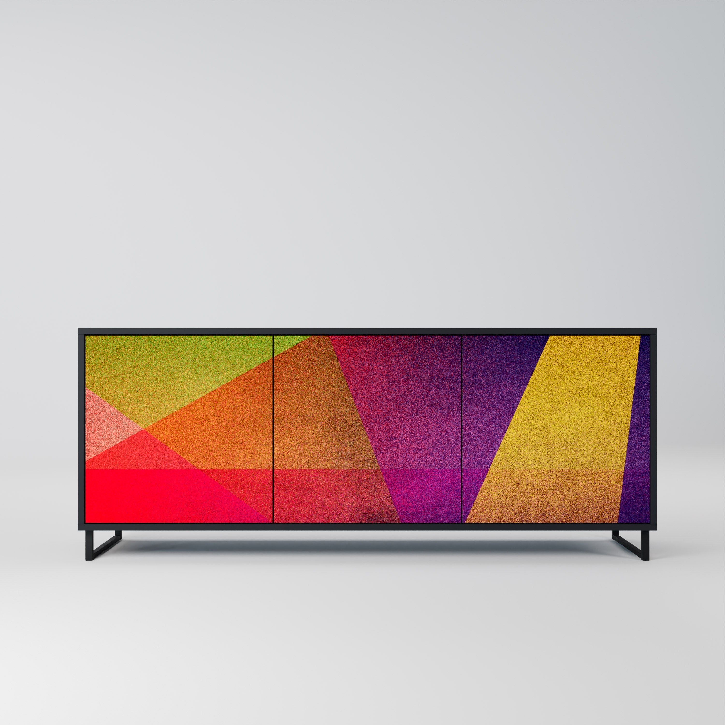 Μπουφές VIVID GEOMETRIA 3 θυρών σε μαύρο φινίρισμα