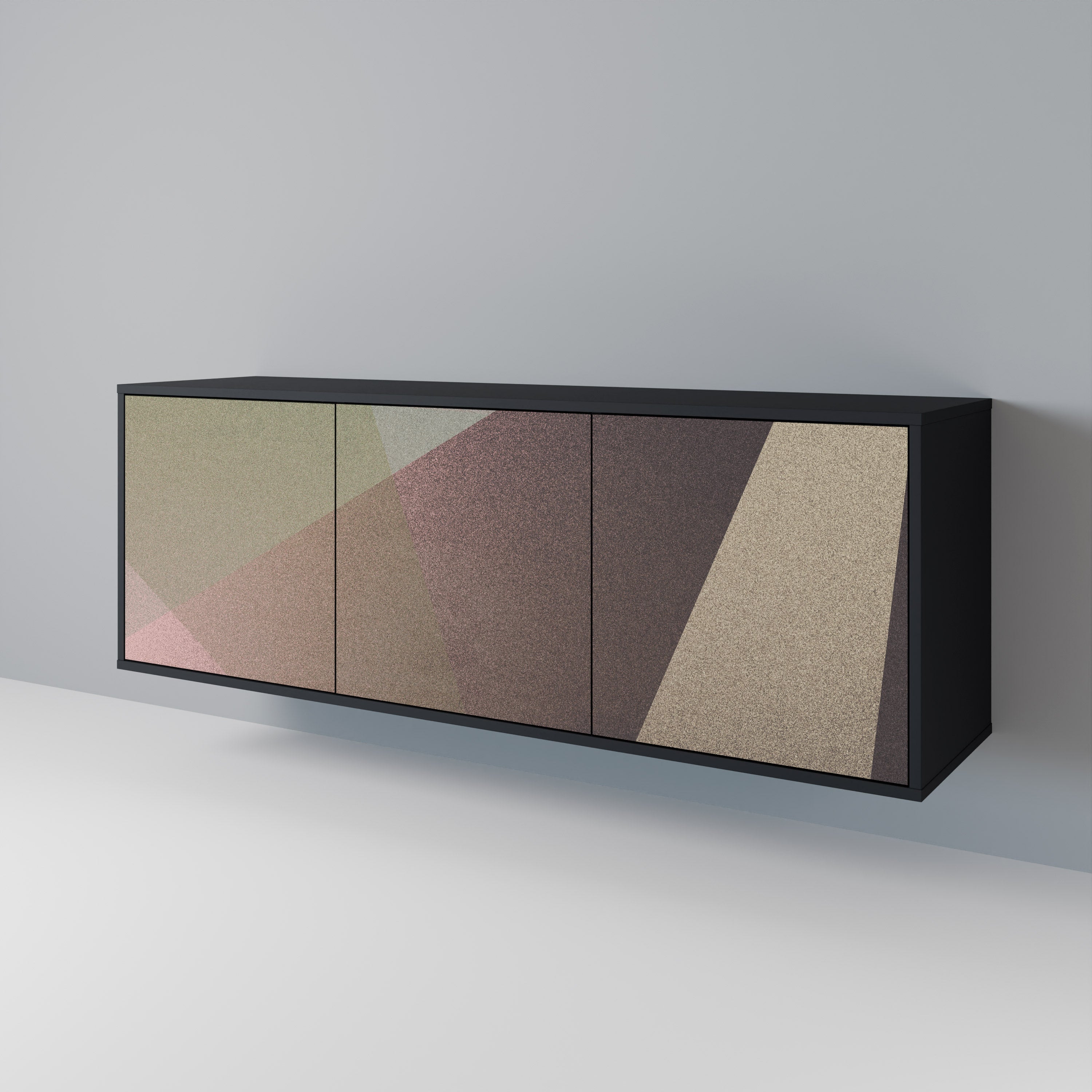 BEIGE GEOMETRY 3-Door Sideboard
