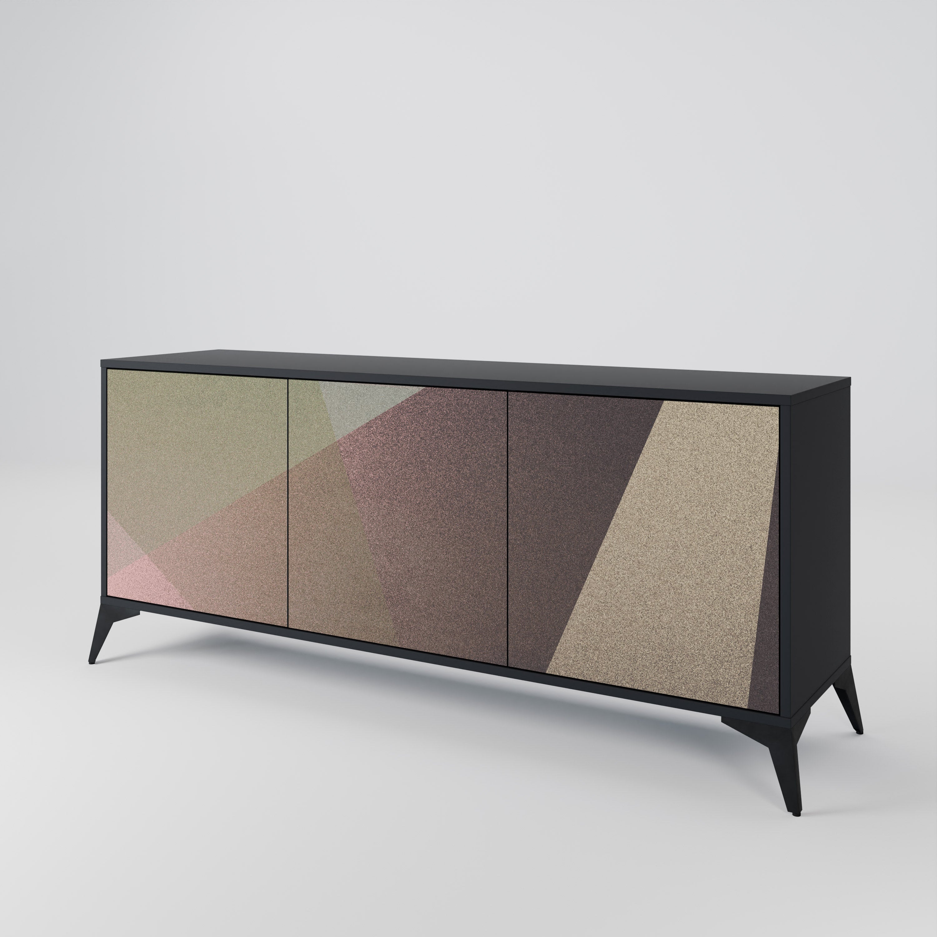 BEIGE GEOMETRY 3-Door Sideboard
