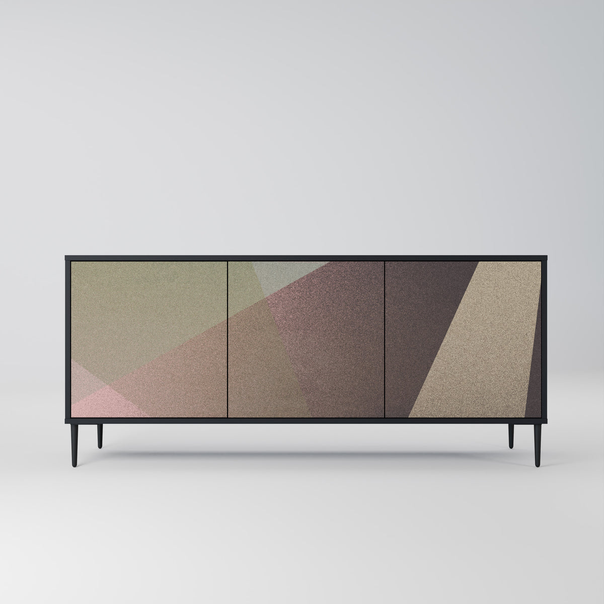 BEIGE GEOMETRY Μπουφές 3-θυρών