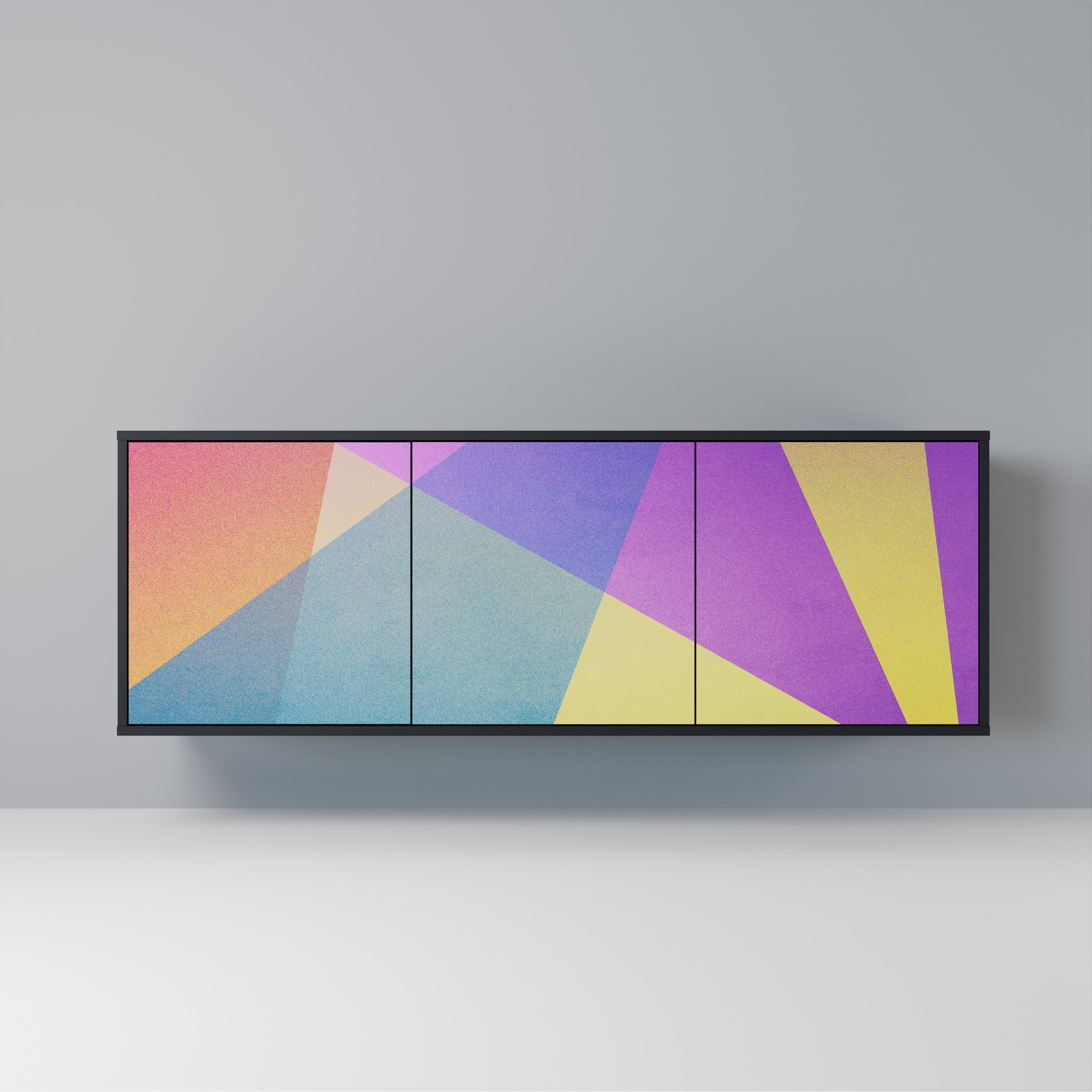 Μπουφές 3 θυρών BRIGHT GEOMETRIA σε μαύρο φινίρισμα