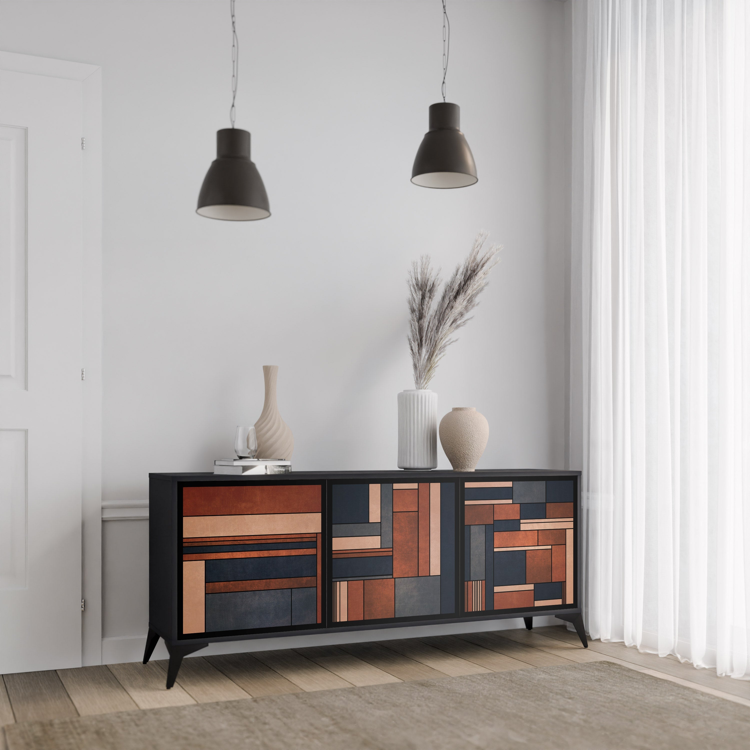 INTREPID FORMATION 3-Door Sideboard in Black Finish