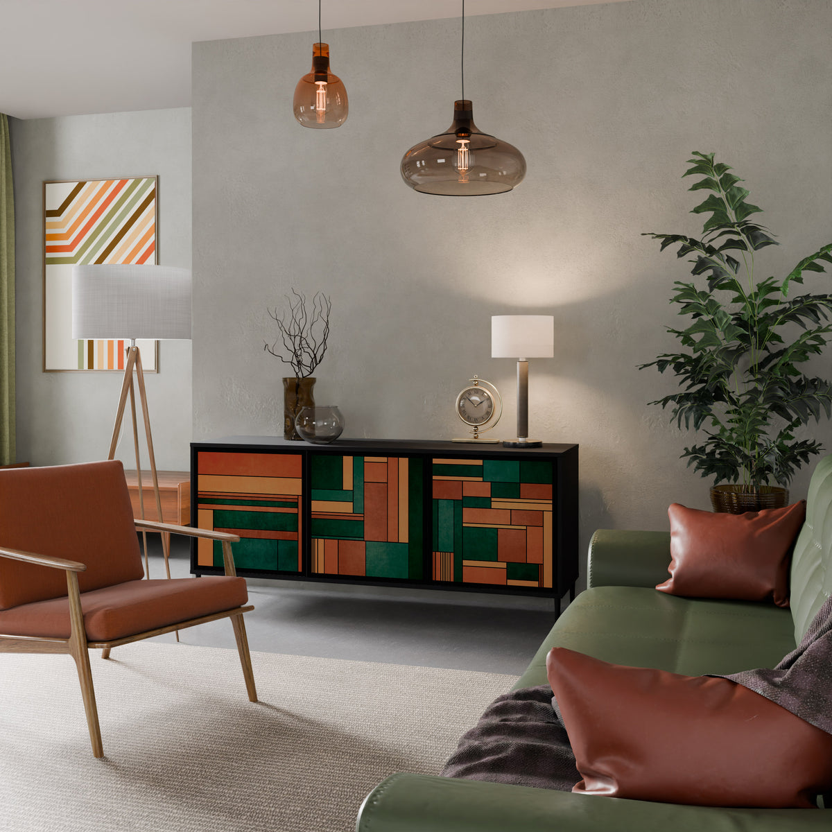 EARTHY FIGURES 3-Door Sideboard