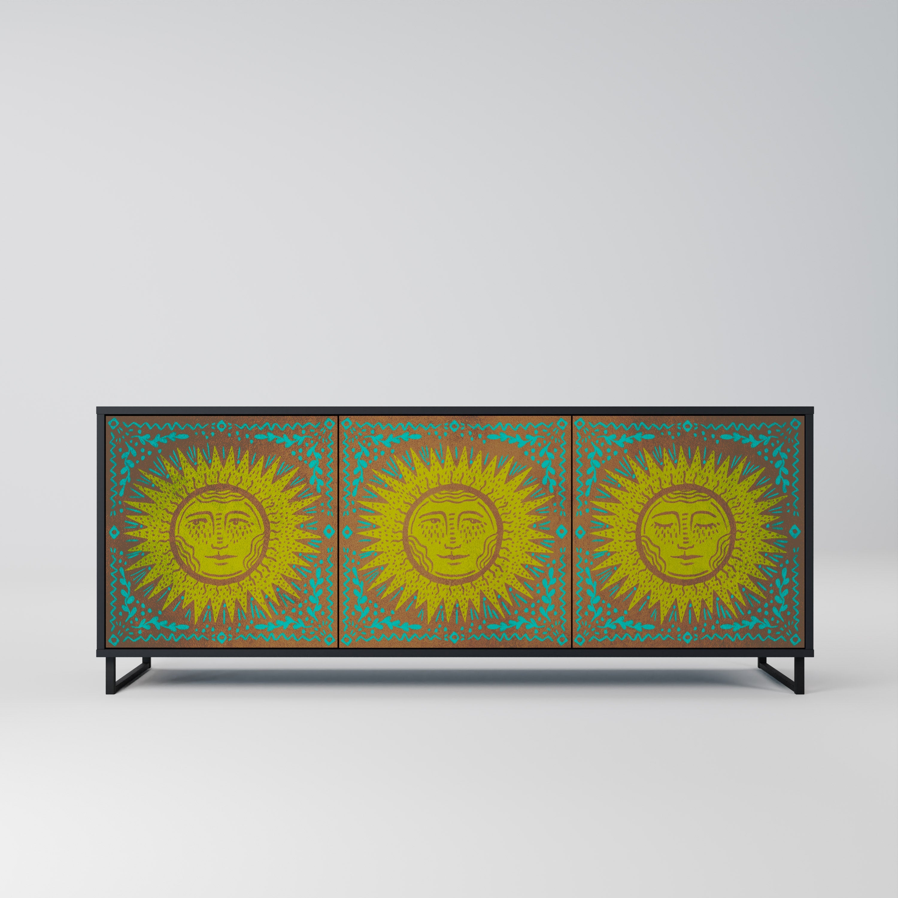 SUNSHINE EULOGY 3-Door Sideboard in Black Finish