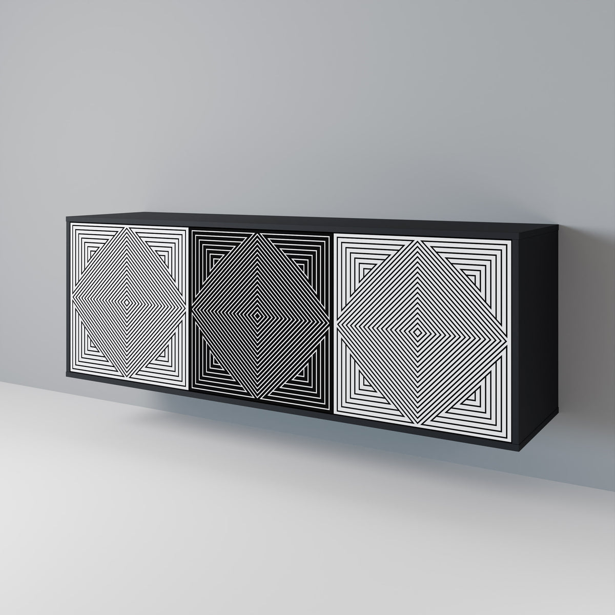 POLYGON ILLUSION 3-Door Sideboard