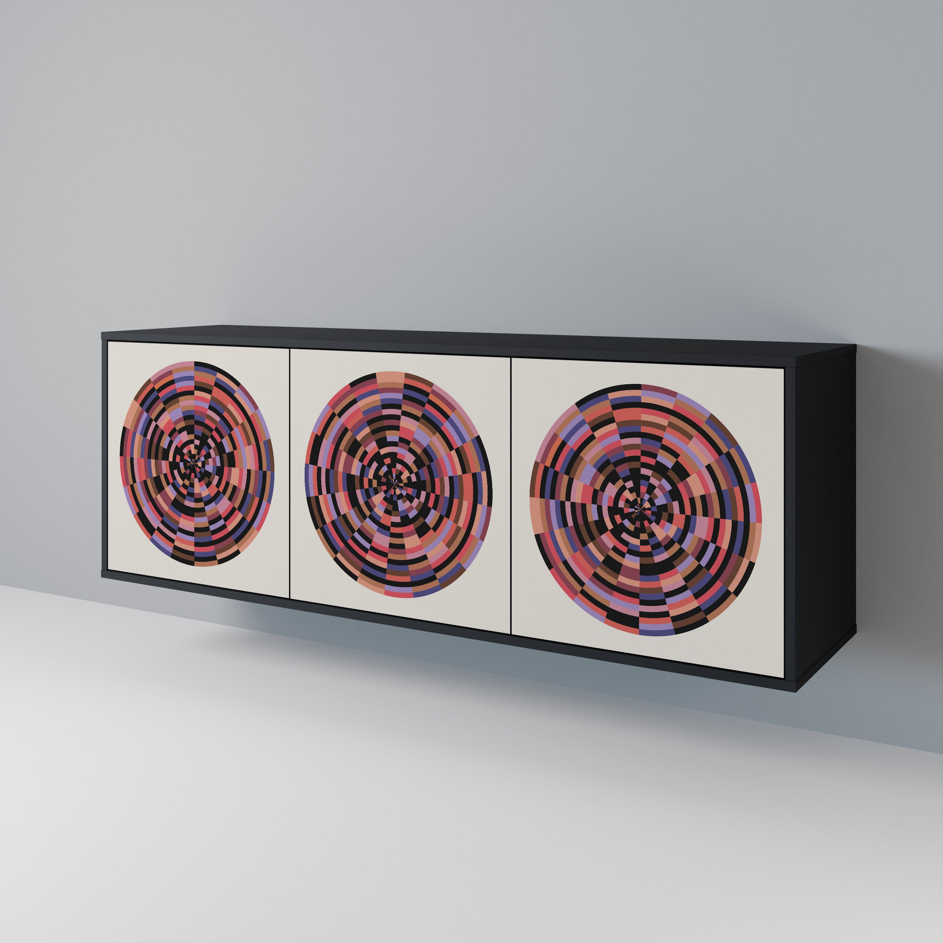 BROWN CIRCLES 3-Door Sideboard