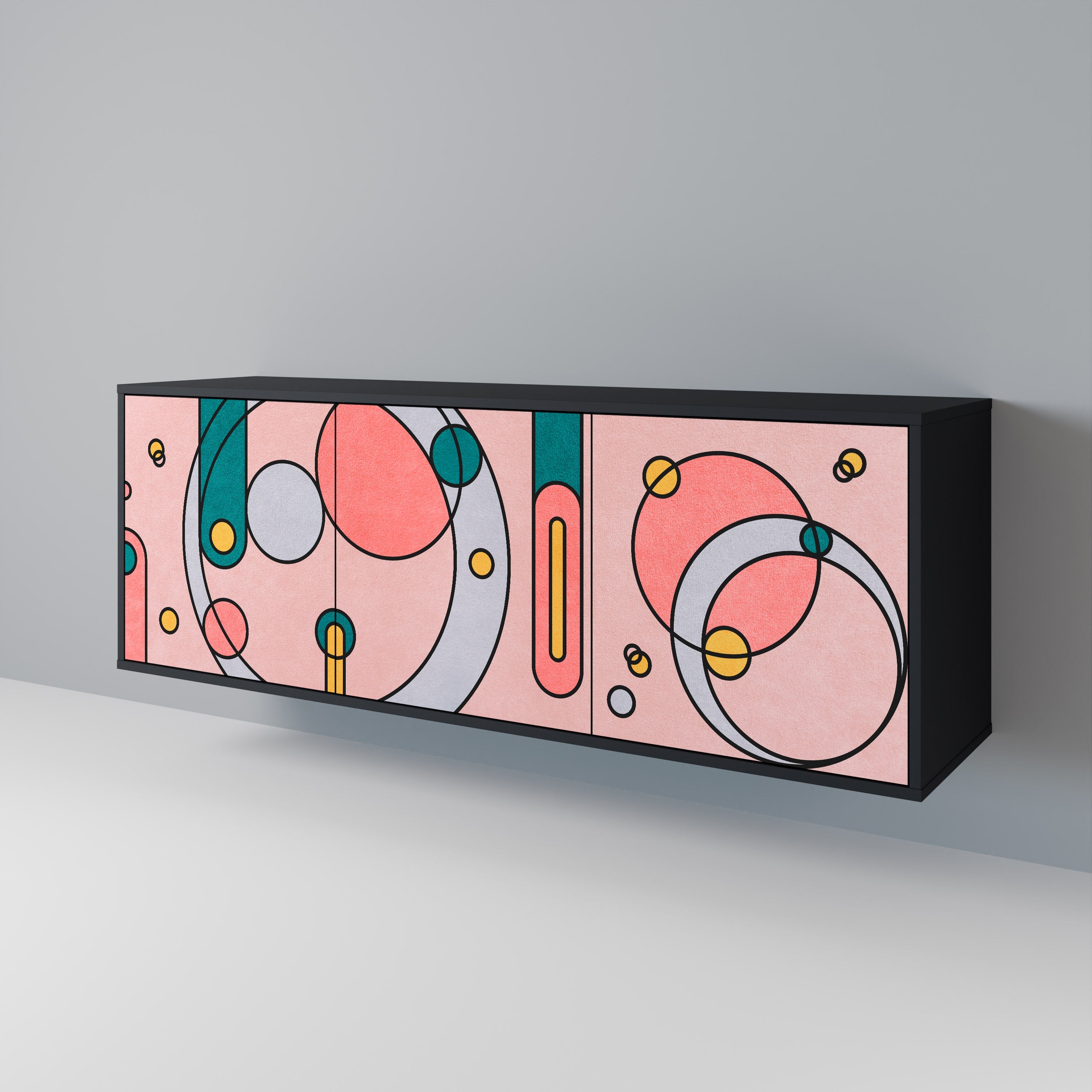 GOSSAMER ECHOES 3-Door Sideboard in Black Finish