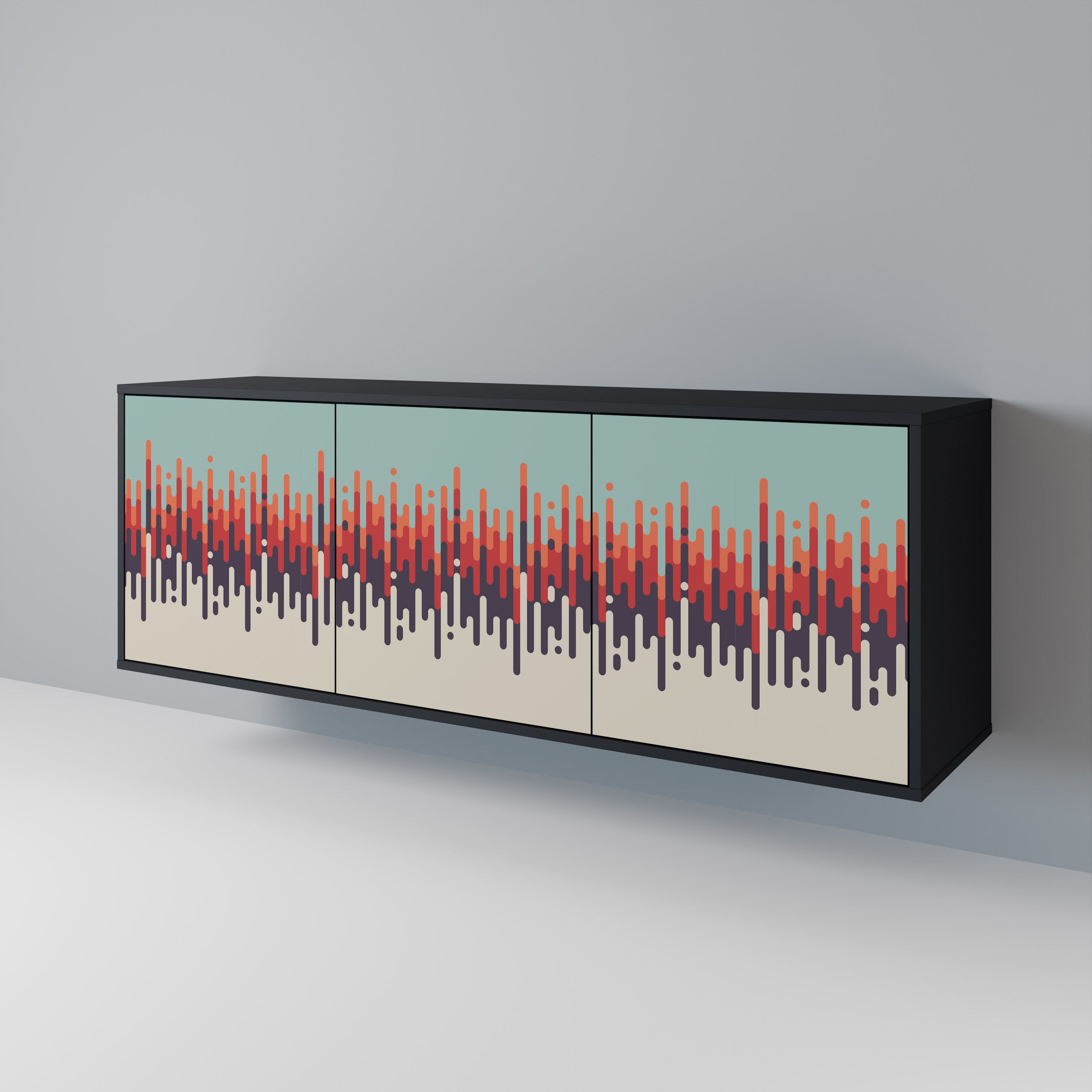 CHROMA CONTOURS 3-Door Sideboard in Black Finish