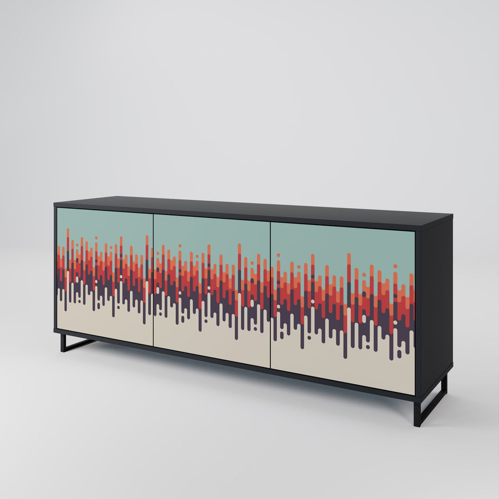 CHROMA CONTOURS 3-Door Sideboard in Black Finish