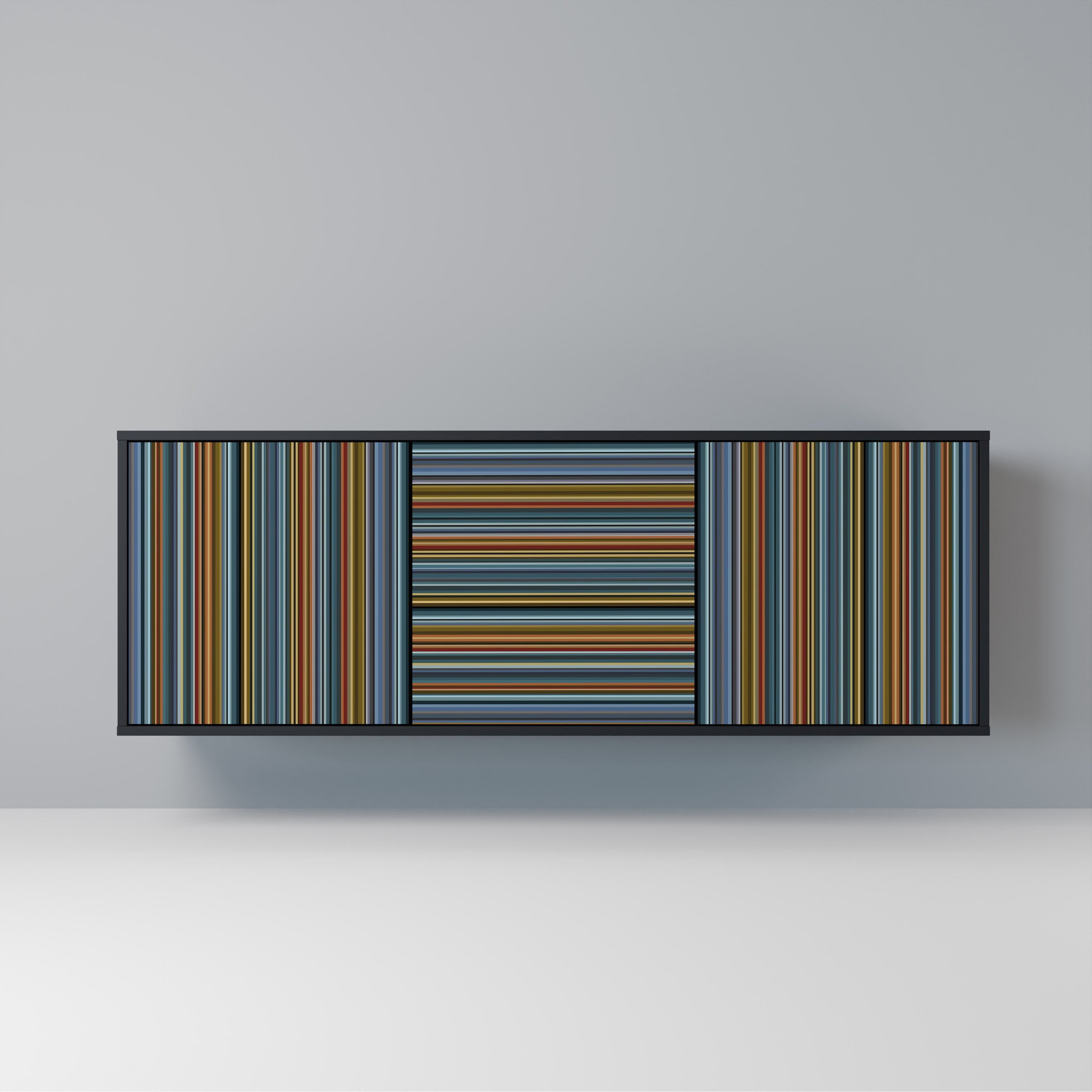 LINEOUT SPECTRUM 3-Door Sideboard in Black Finish