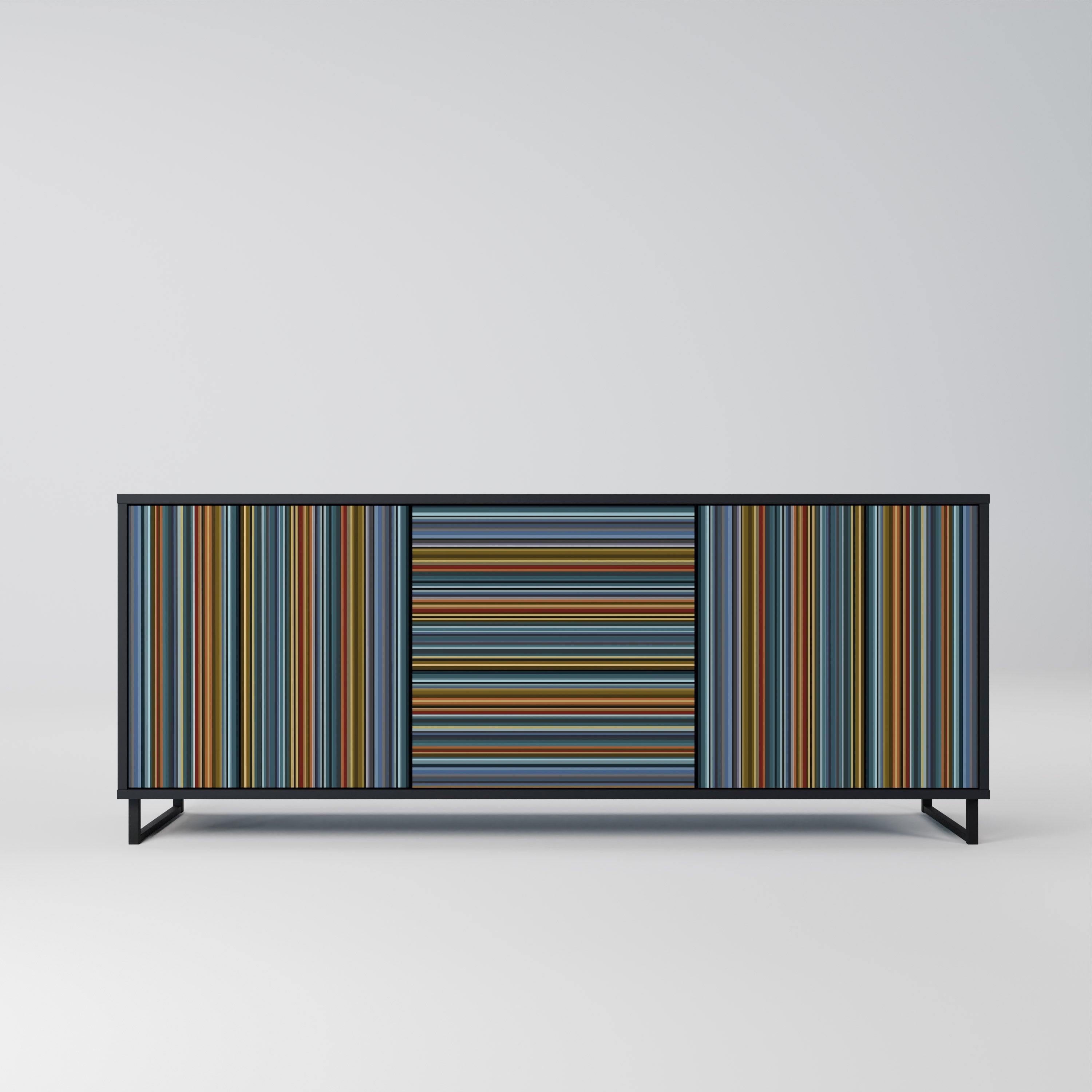 LINEOUT SPECTRUM 3-Door Sideboard in Black Finish