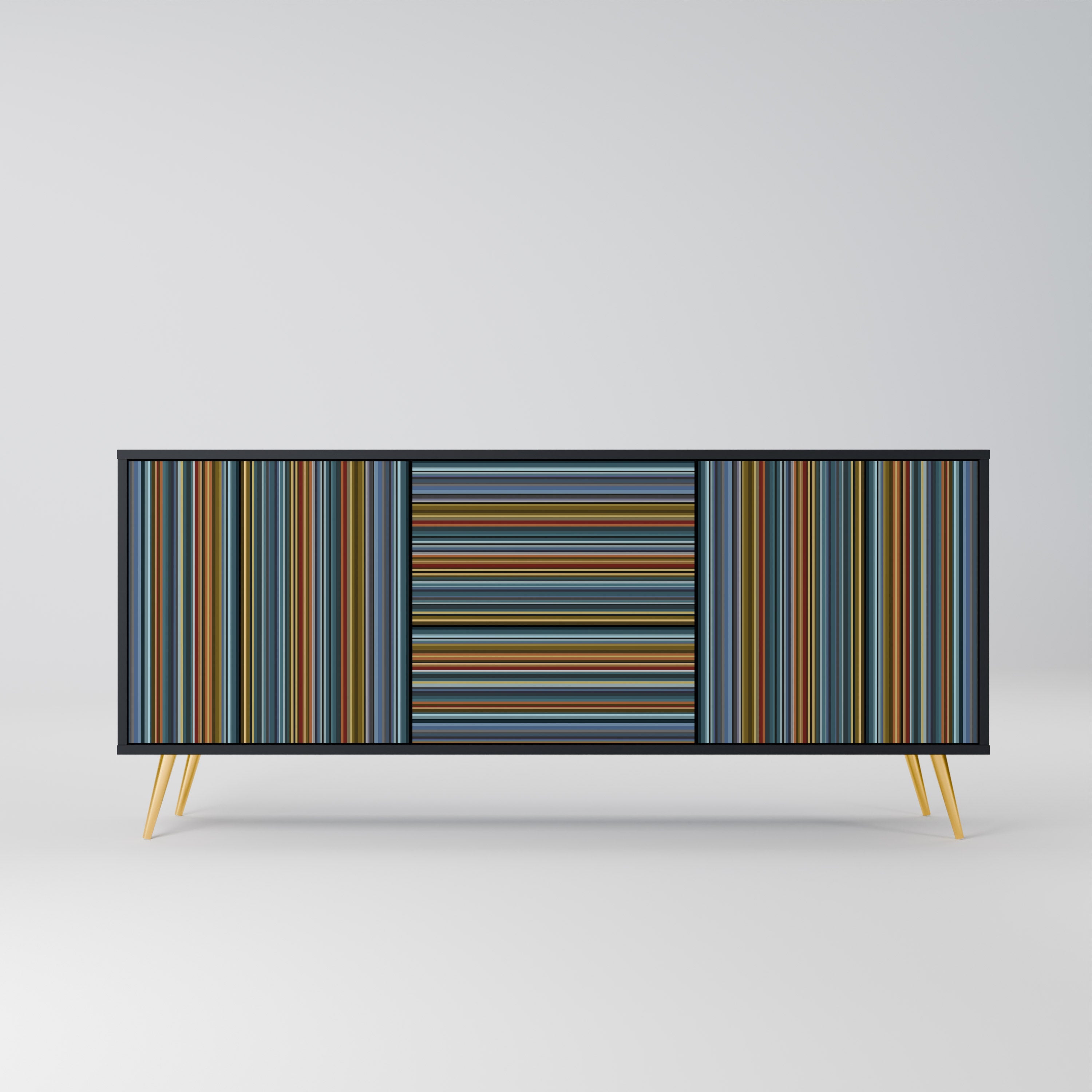 LINEOUT SPECTRUM 3-Door Sideboard in Black Finish