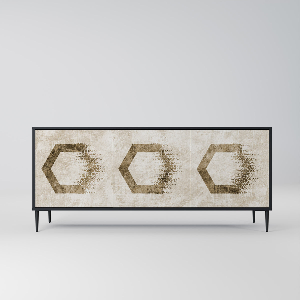 HEXAGONAL SHAPES 3-Door Sideboard