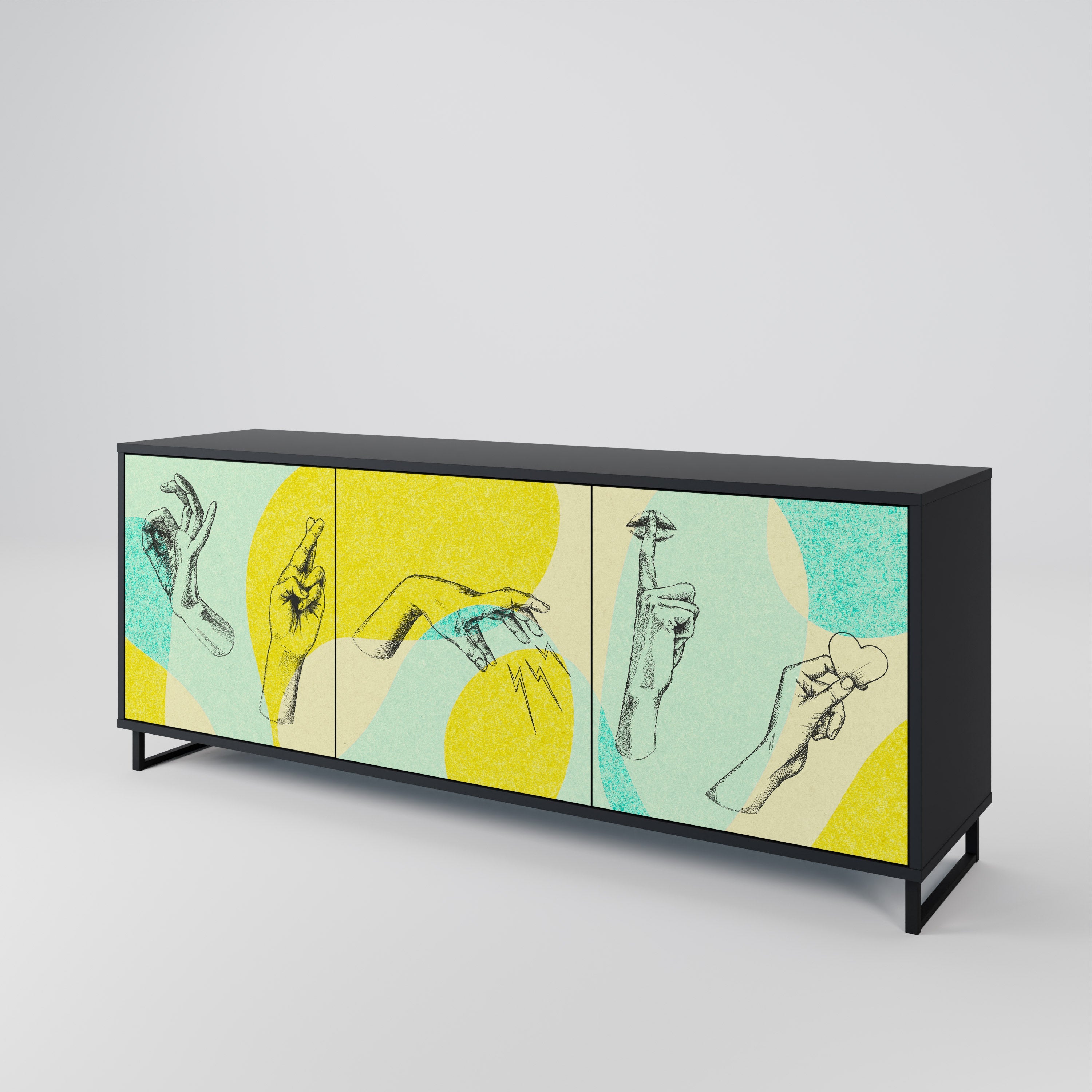 BODY LANGUAGE 3-Door Sideboard in Black Finish