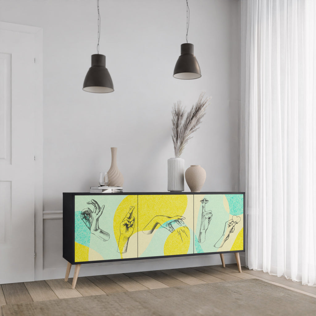 BODY LANGUAGE 3-Door Sideboard in Black Finish