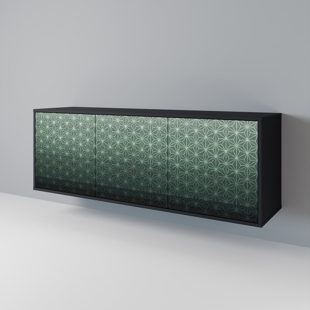 ORNAMENTAL GLIMMER 3-Door Sideboard in Black Finish