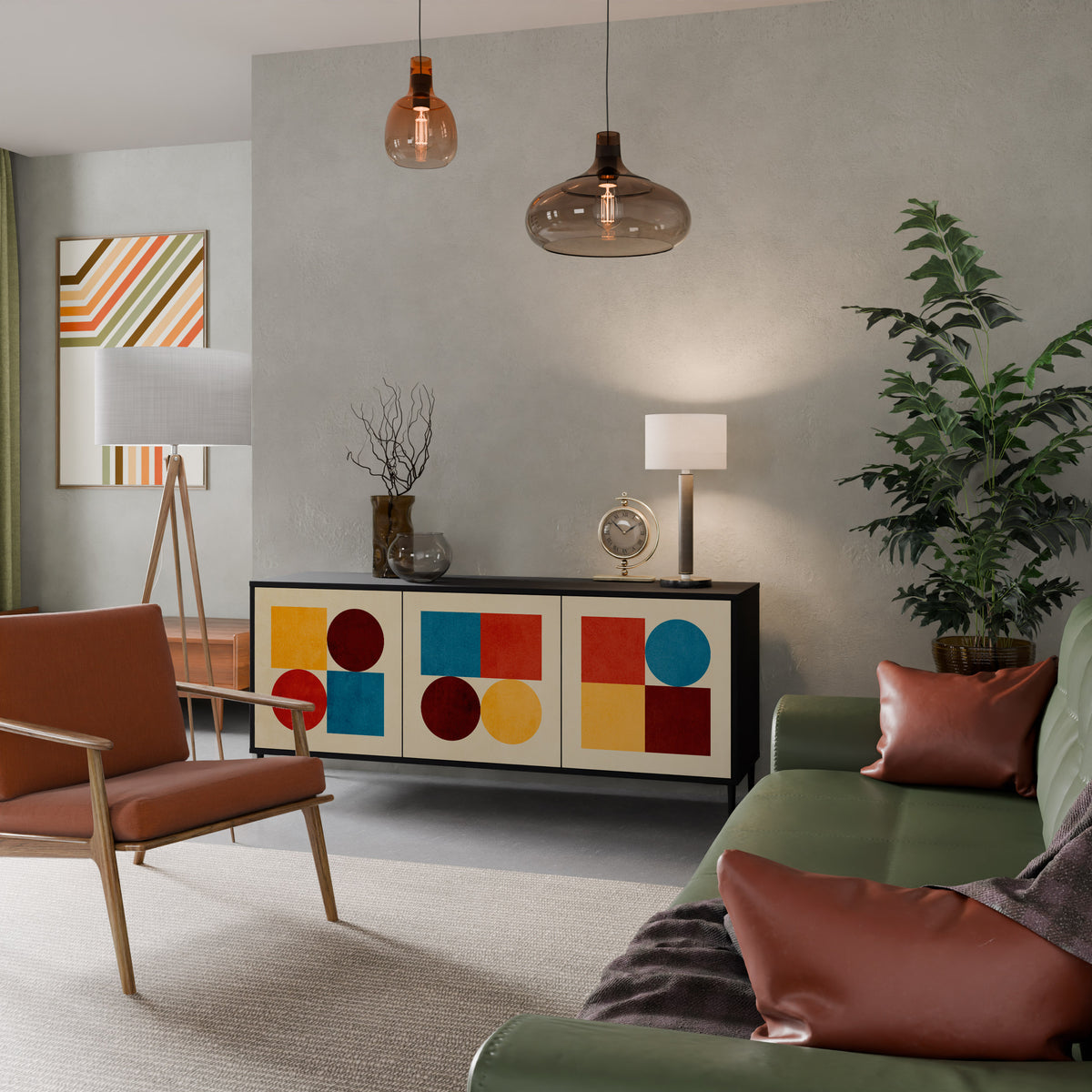 GEOMETRIC PUZZLE 3-Door Sideboard