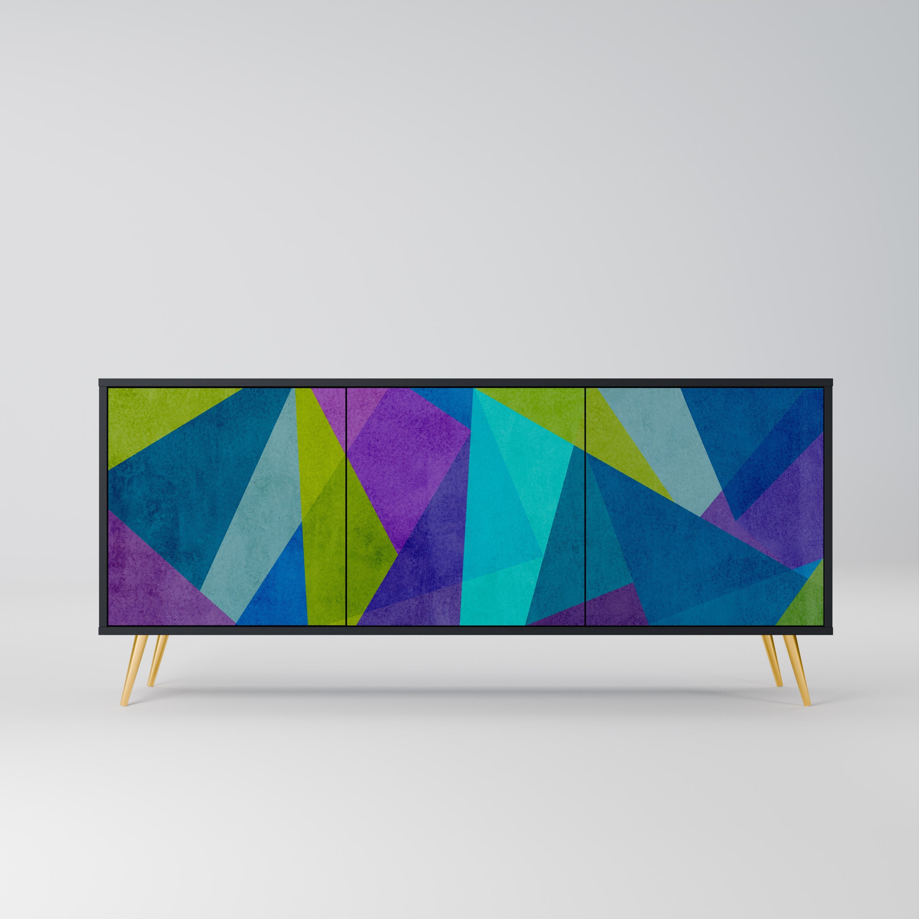 COLD SHOWCASE 3-Door Sideboard in Black Finish