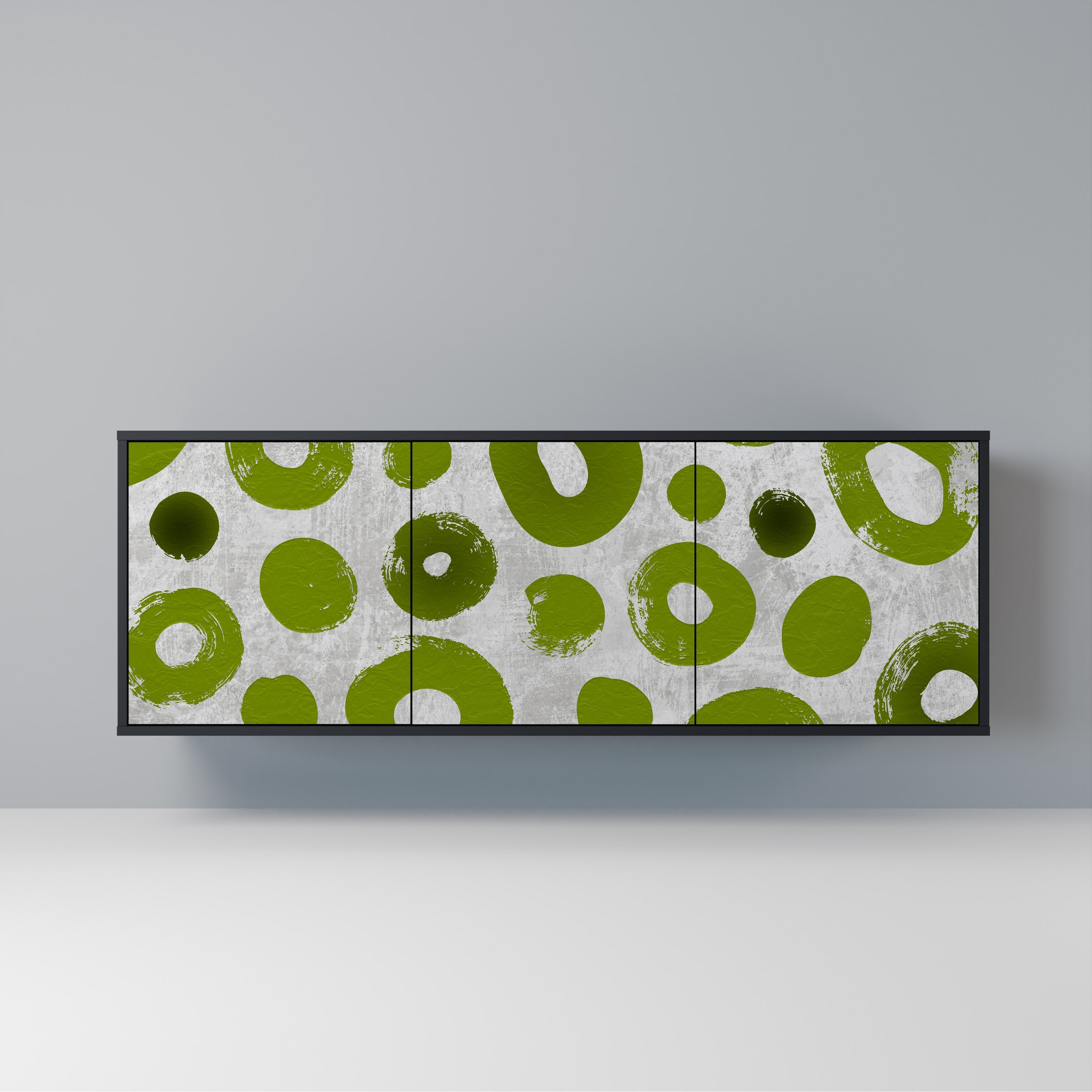 GREEN RHAPSODY 3-Door Sideboard in Black Finish