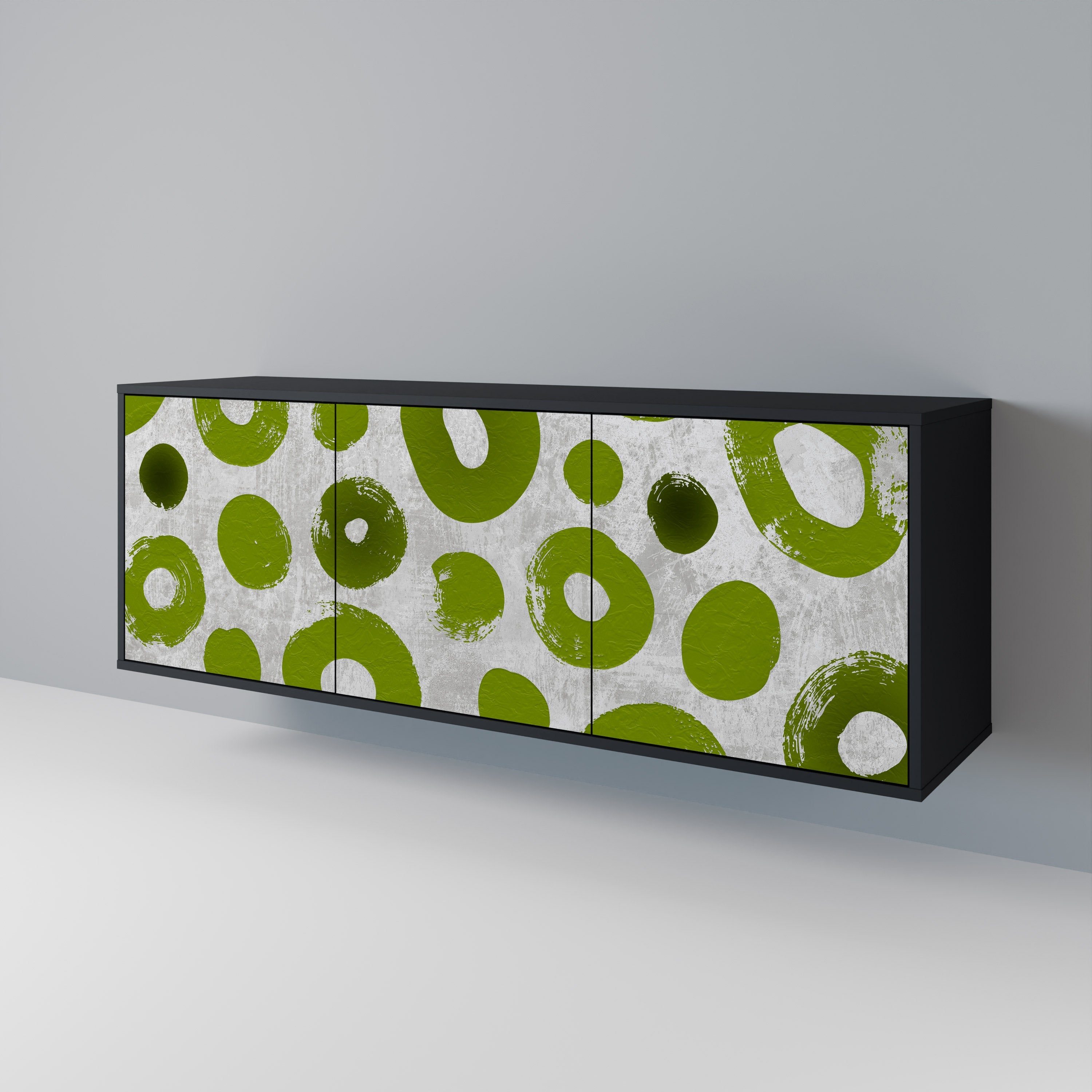 GREEN RHAPSODY 3-Door Sideboard in Black Finish