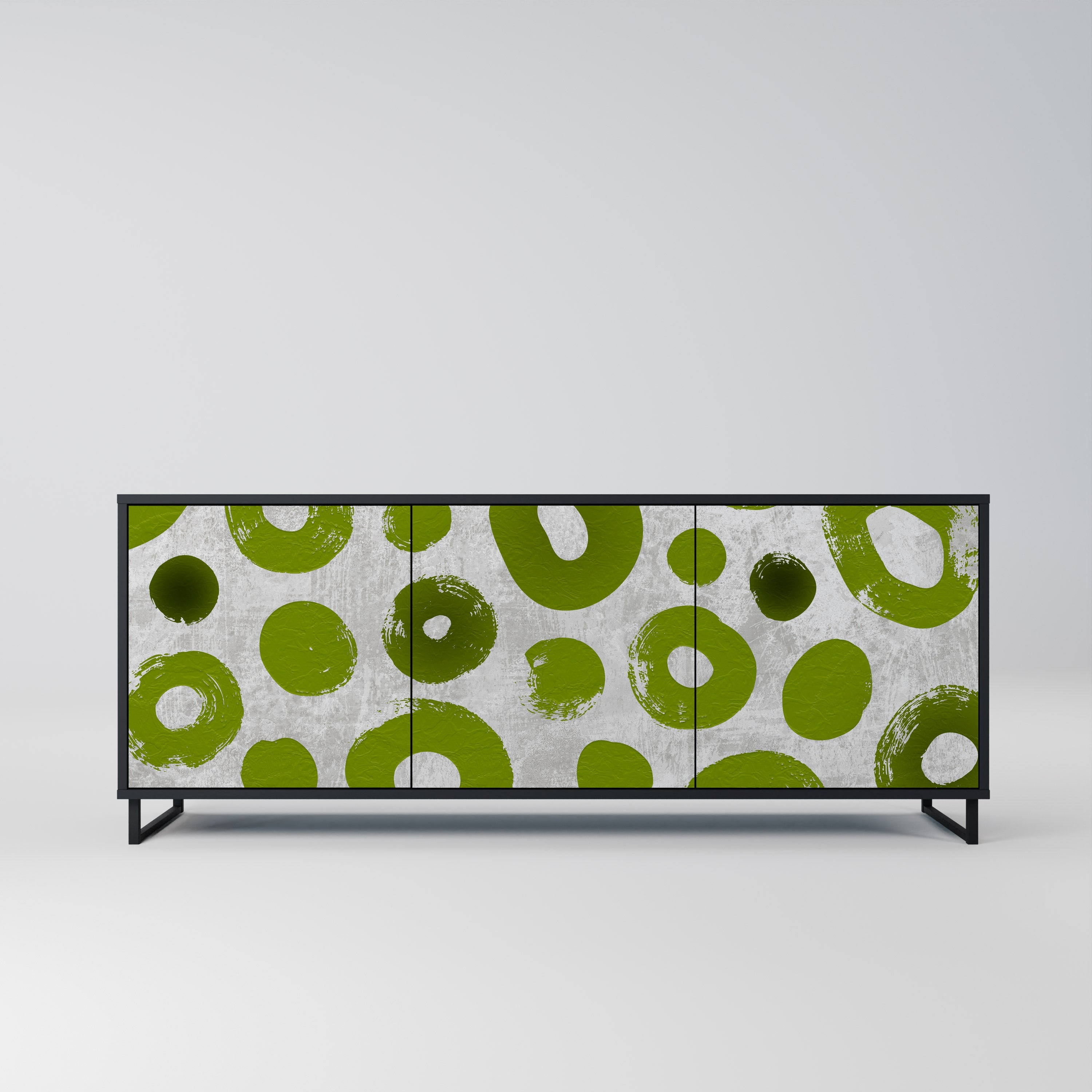 GREEN RHAPSODY 3-Door Sideboard in Black Finish