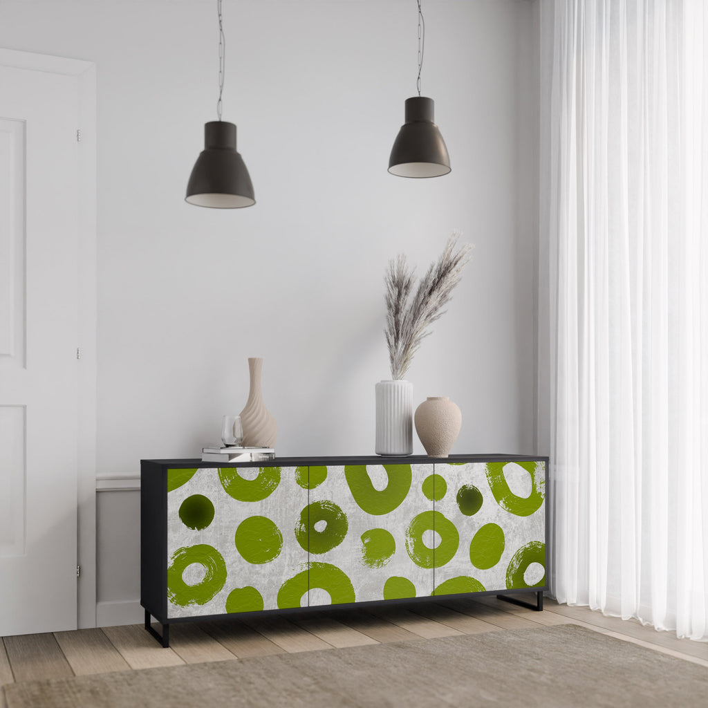 GREEN RHAPSODY 3-Door Sideboard in Black Finish