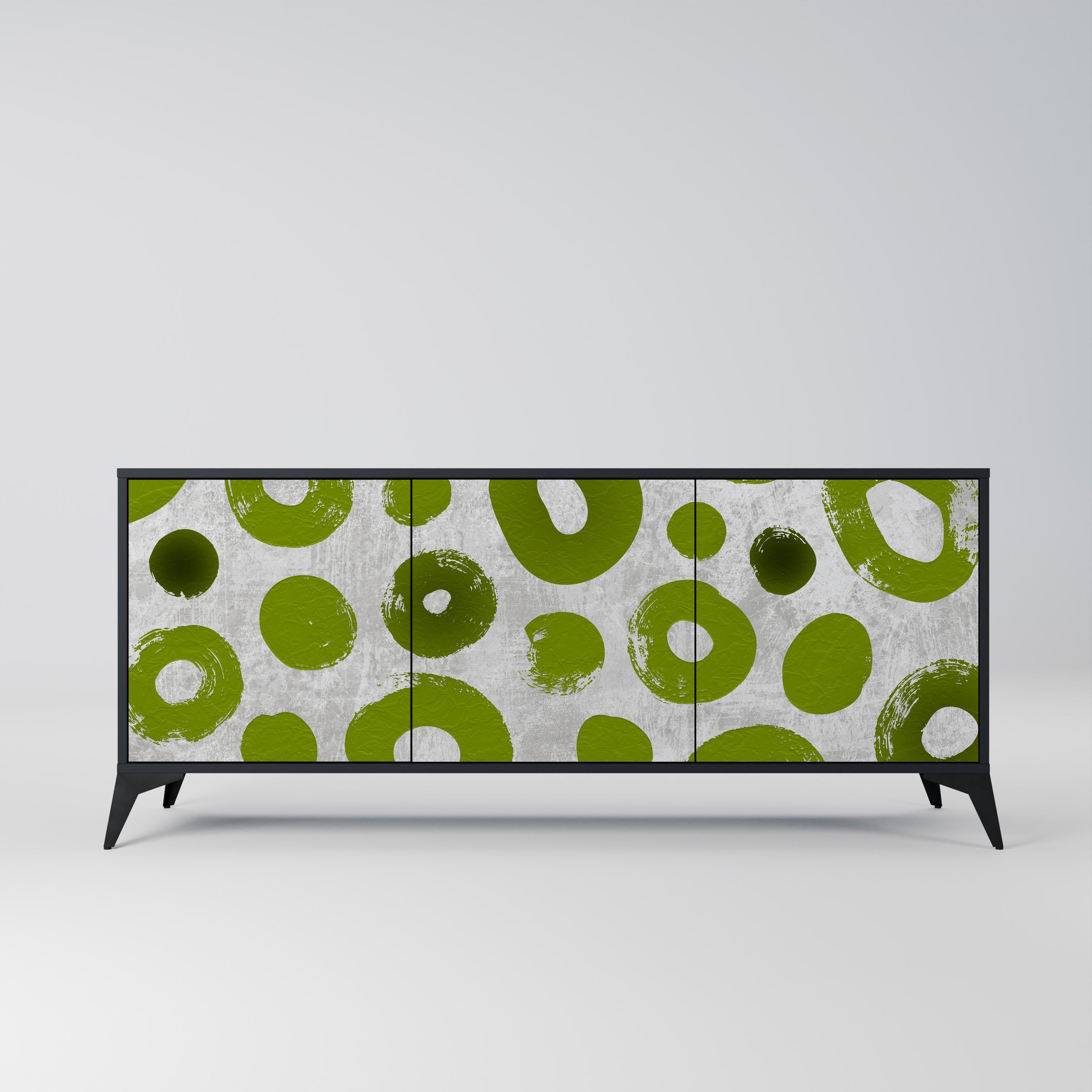 GREEN RHAPSODY 3-Door Sideboard in Black Finish